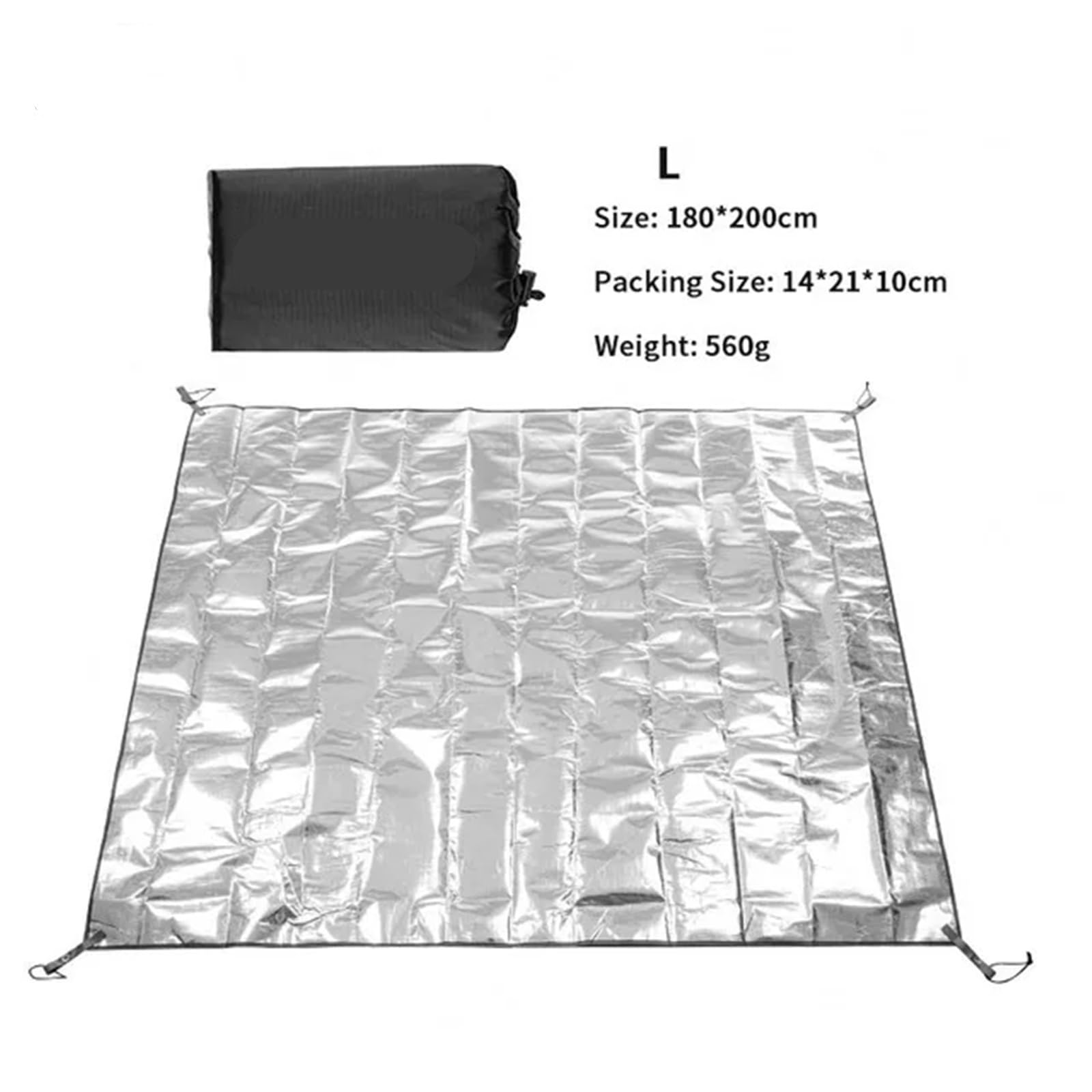 Foliowa mata do namiotu kempingowego, karimata z folii aluminiowej, składana ultralekka termiczna(L)