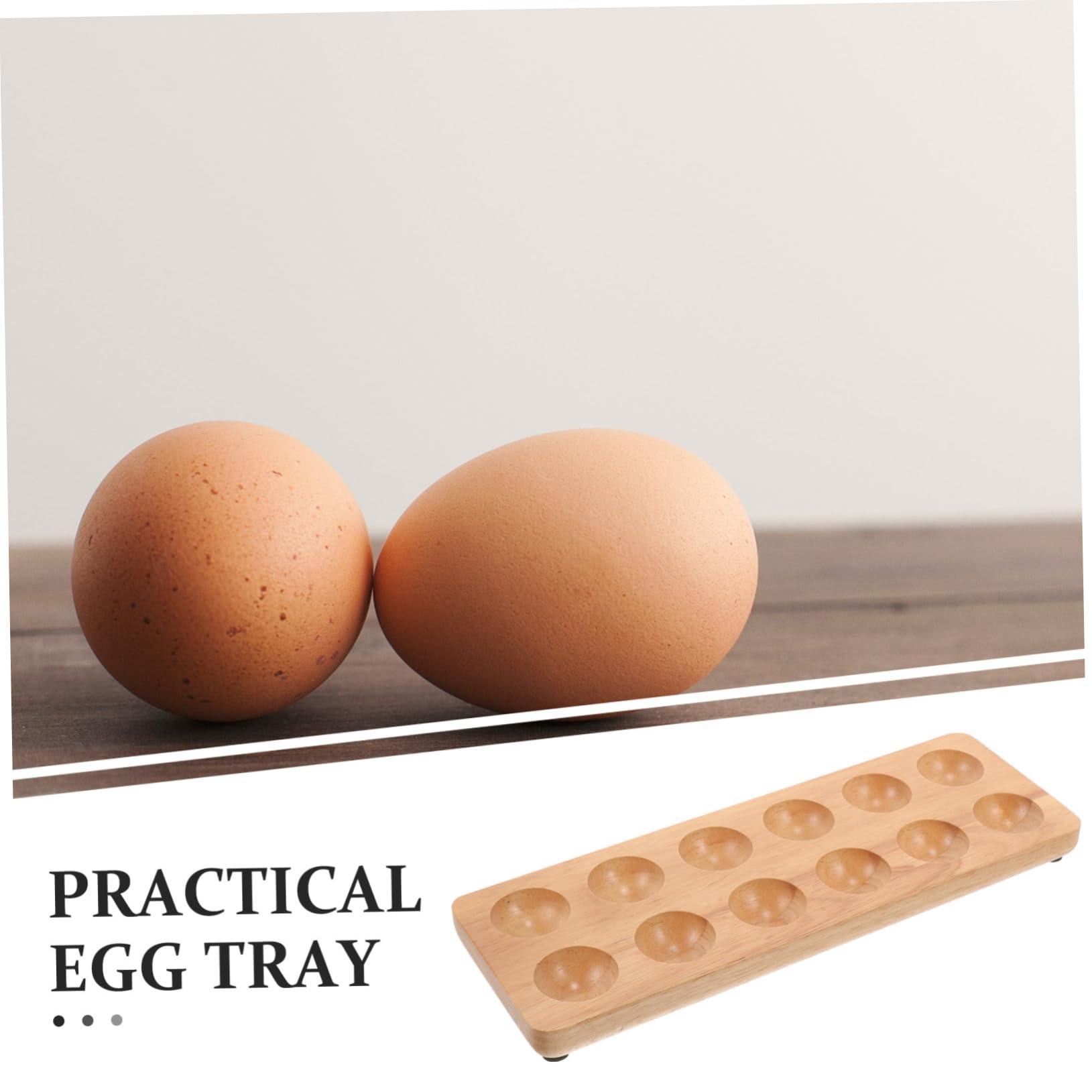 BESTonZON Caja De Almacenamiento Para Bandeja De Huevos De Madera Contenedor Para Colocar Huevos Bandeja Para Guardar Cocina