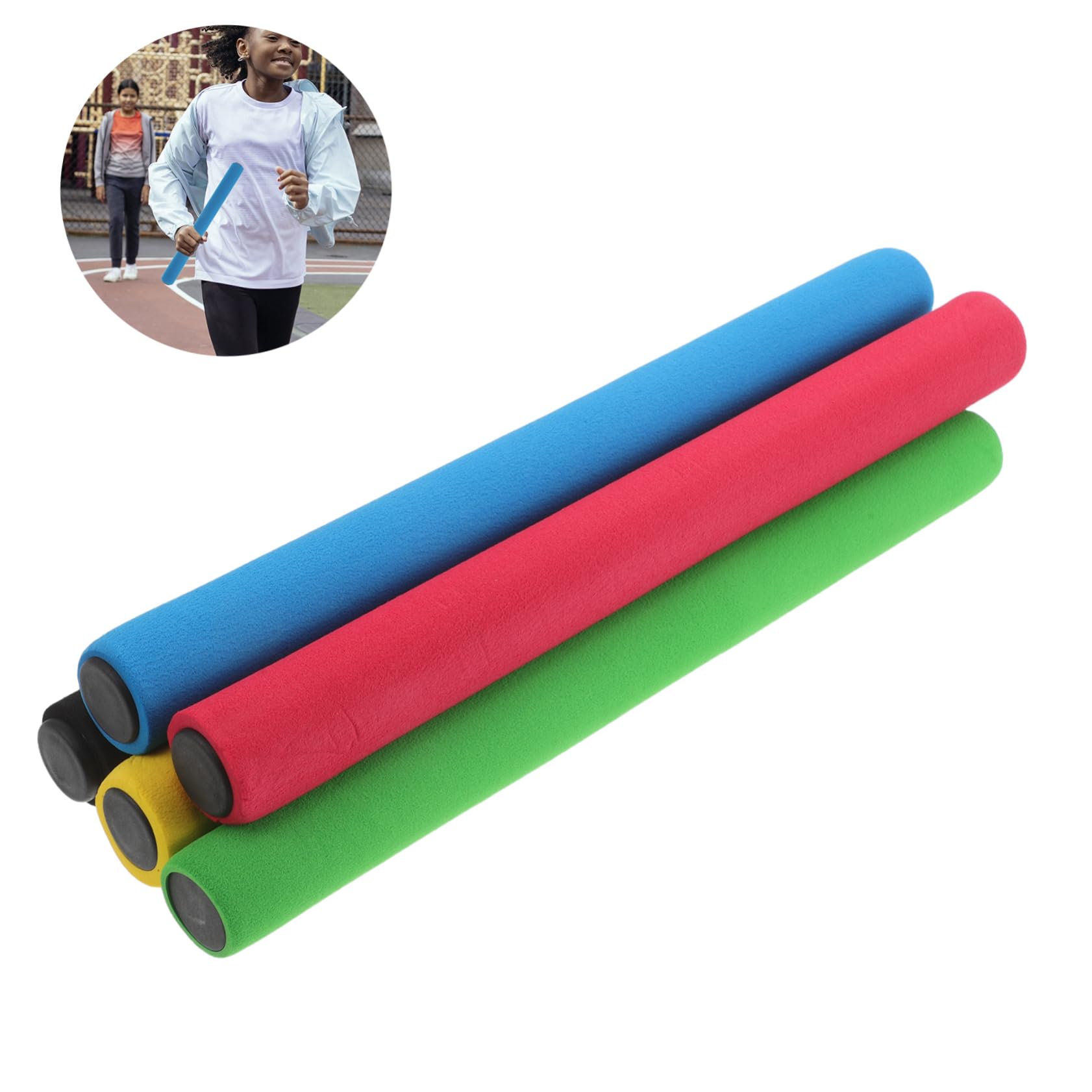 Bastoncini da Corsa per Staffetta in Spugna Antiscivolo Set da 5 per Bambini