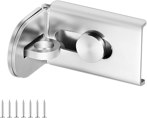 Cerradura de puerta corredera, cerradura de cerrojo de puerta de 90 grados, candado de seguridad de ángulo recto de acero inoxidable con tornillos