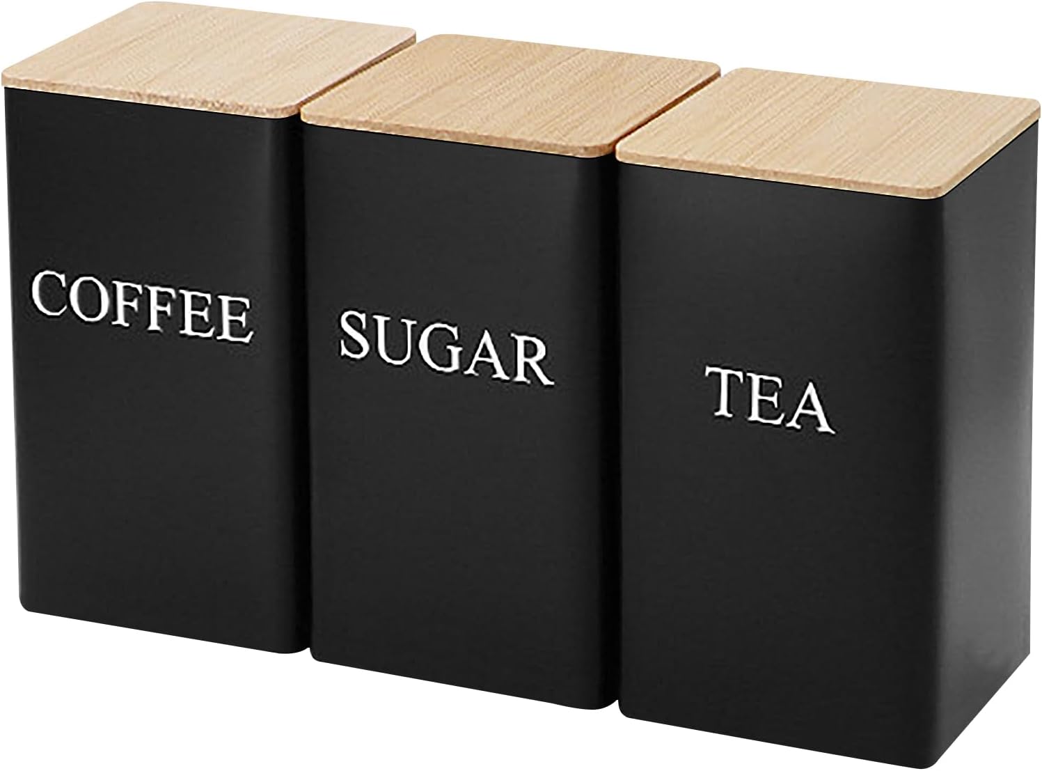 Vegena Tea Coffee Sugar Canisters 3 Pack Tea Sugar Coffee Canister Set