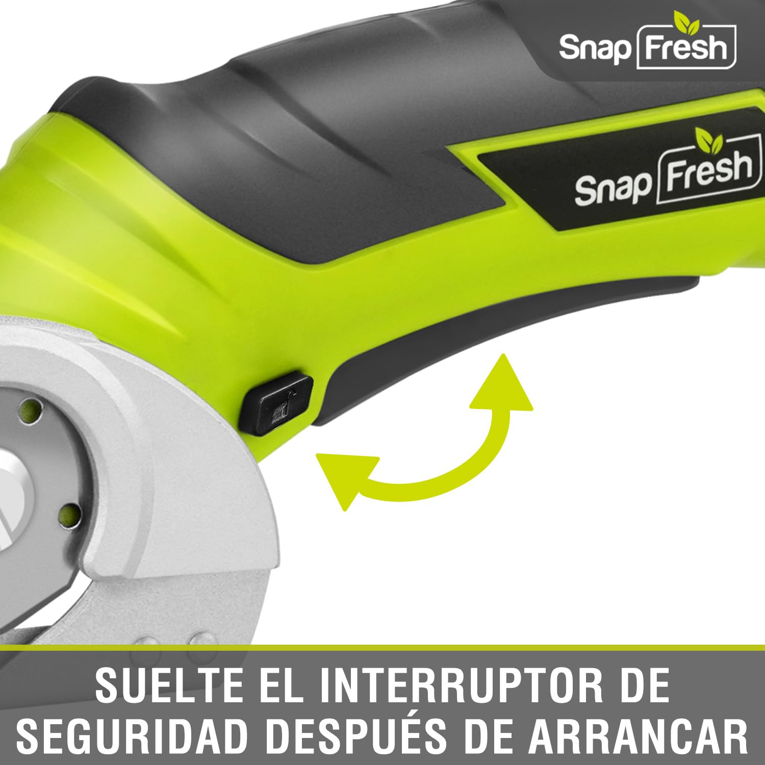 SnapFresh Tijera Eléctrica Inalámbricas 4V, Cortador de Cartón con 2 Cuchillas Autoafilables, Carga USB-C, Adecuada para Cartón, Papel, Alfombra, Cuero, Plástico y Embalajes