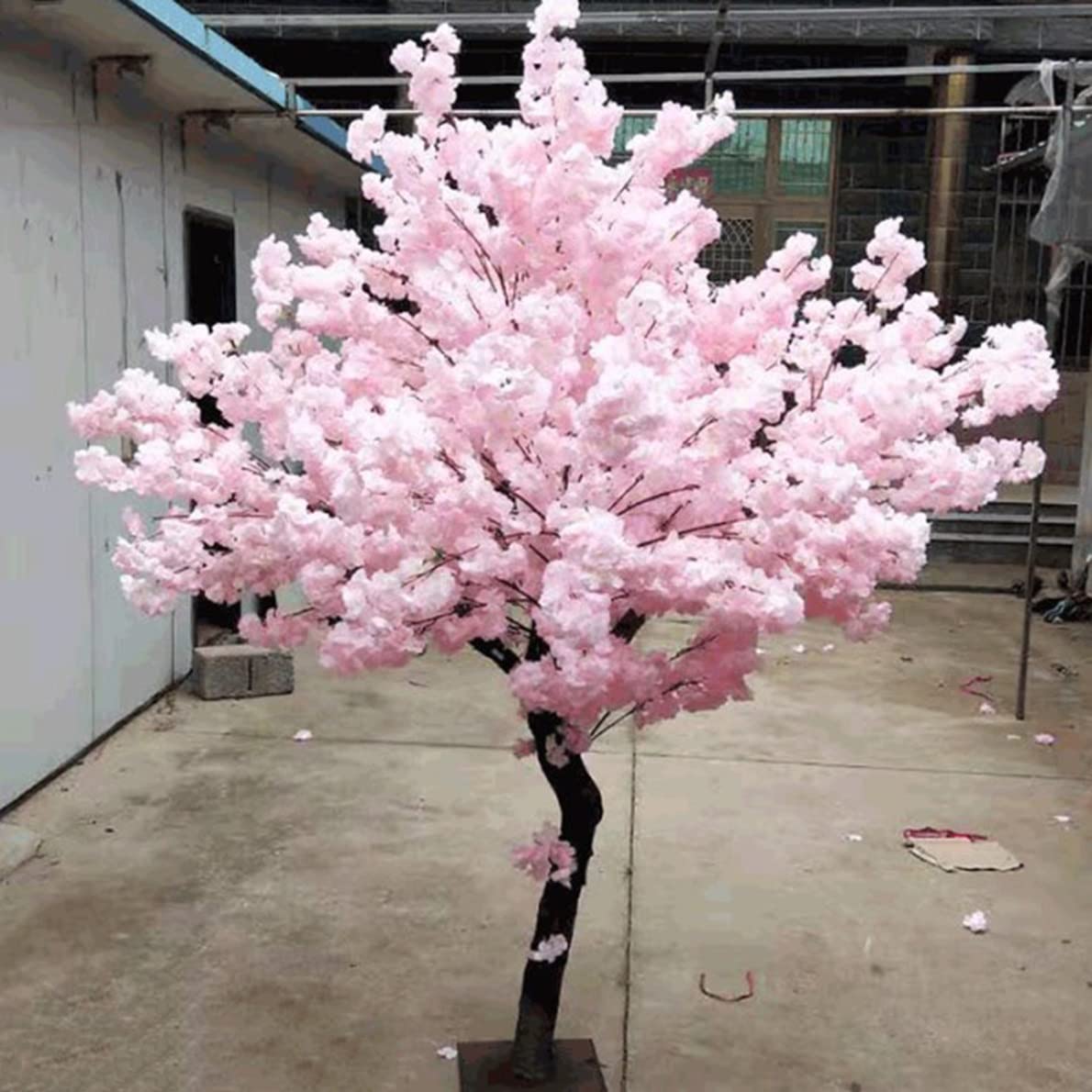 Duże sztuczne drzewa wiśni-prawdziwe drewniane łodygi i realistyczne liście, idealne dekoracje do domu fałszywa replika rośliny Sakura 1x1m/3.2x3.2ft