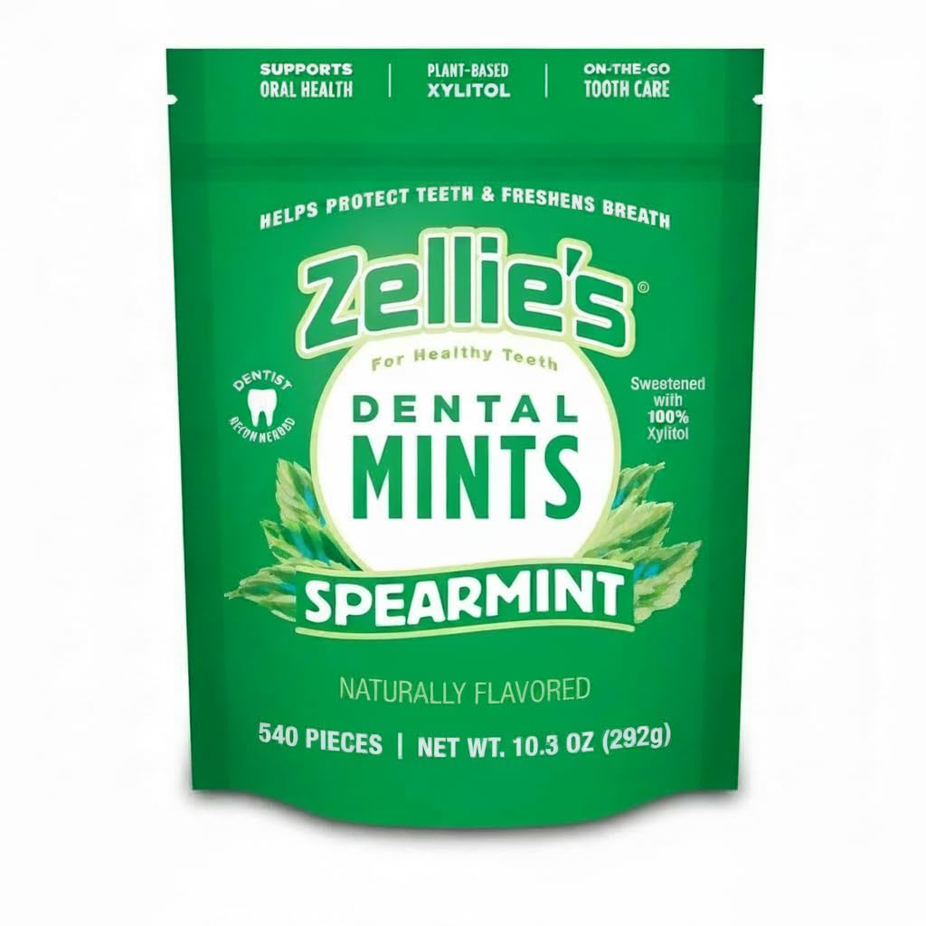 100% Xylitol Sugar Free Spearmint Breath Mints | Non-GMO, Low-Calorie, Gluten Free, Vegan & Kosher Mints (540 Count (Pack of 1))