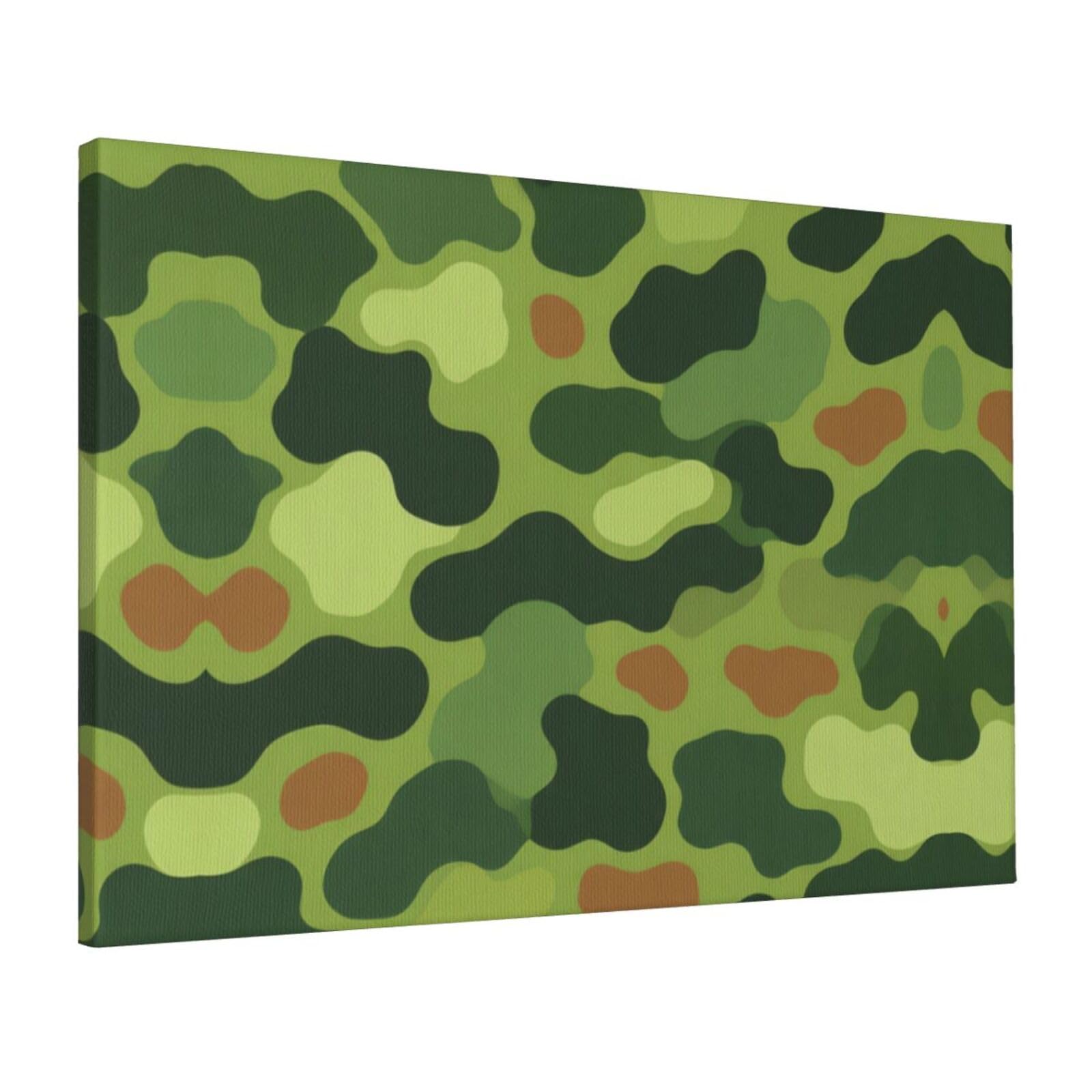 CNTDBU Classic Camo Canvas Wall Art 16x24 Inch-Large Modern Painting Print for Living Room, Framed Ready to Hang Artwork for Bedroom