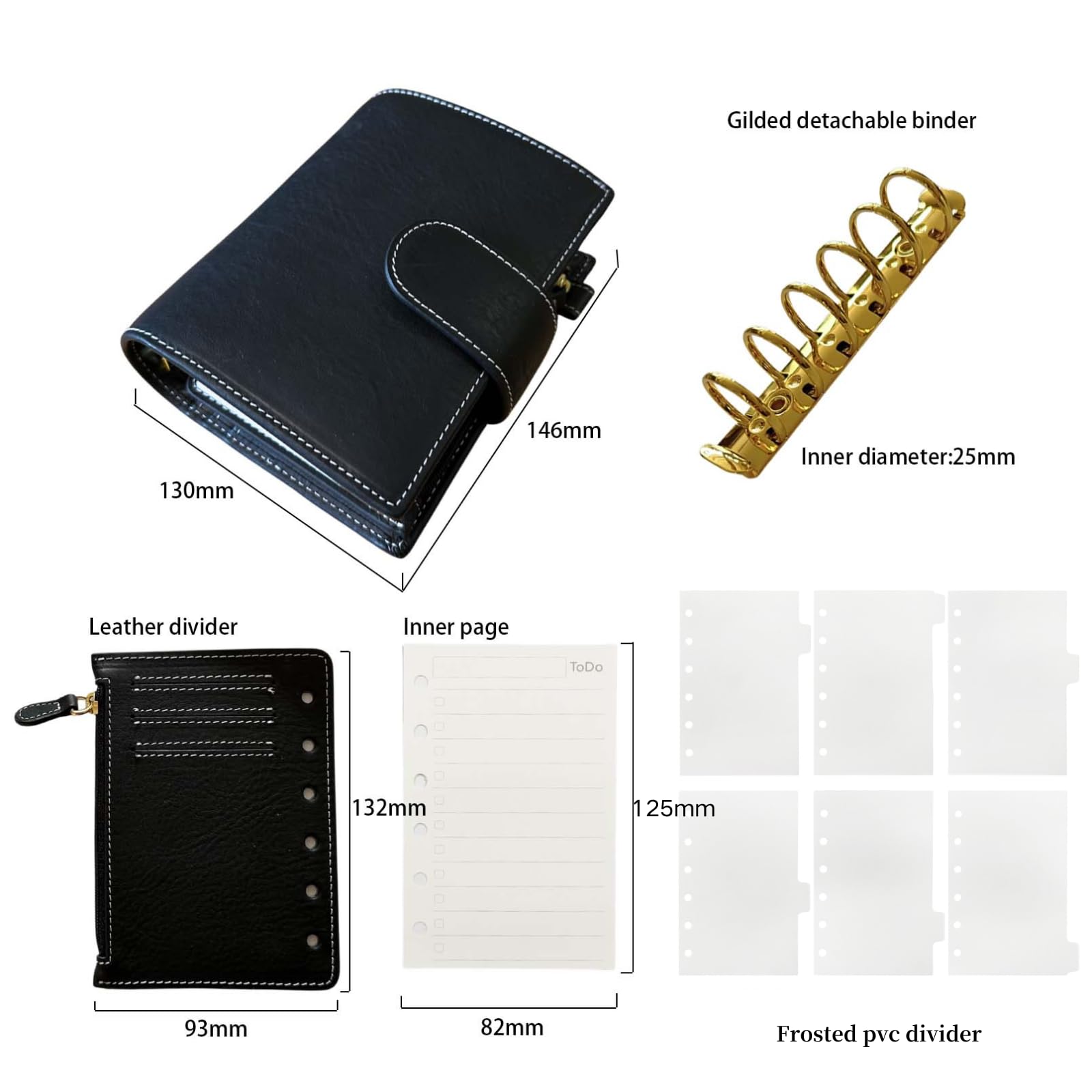 A7, Pocket Size, Classic Leather Bound Journal, Black Leather Journal, Mini Journal, Field Notebook, Leather Notebook, Personalised Journal. - UK