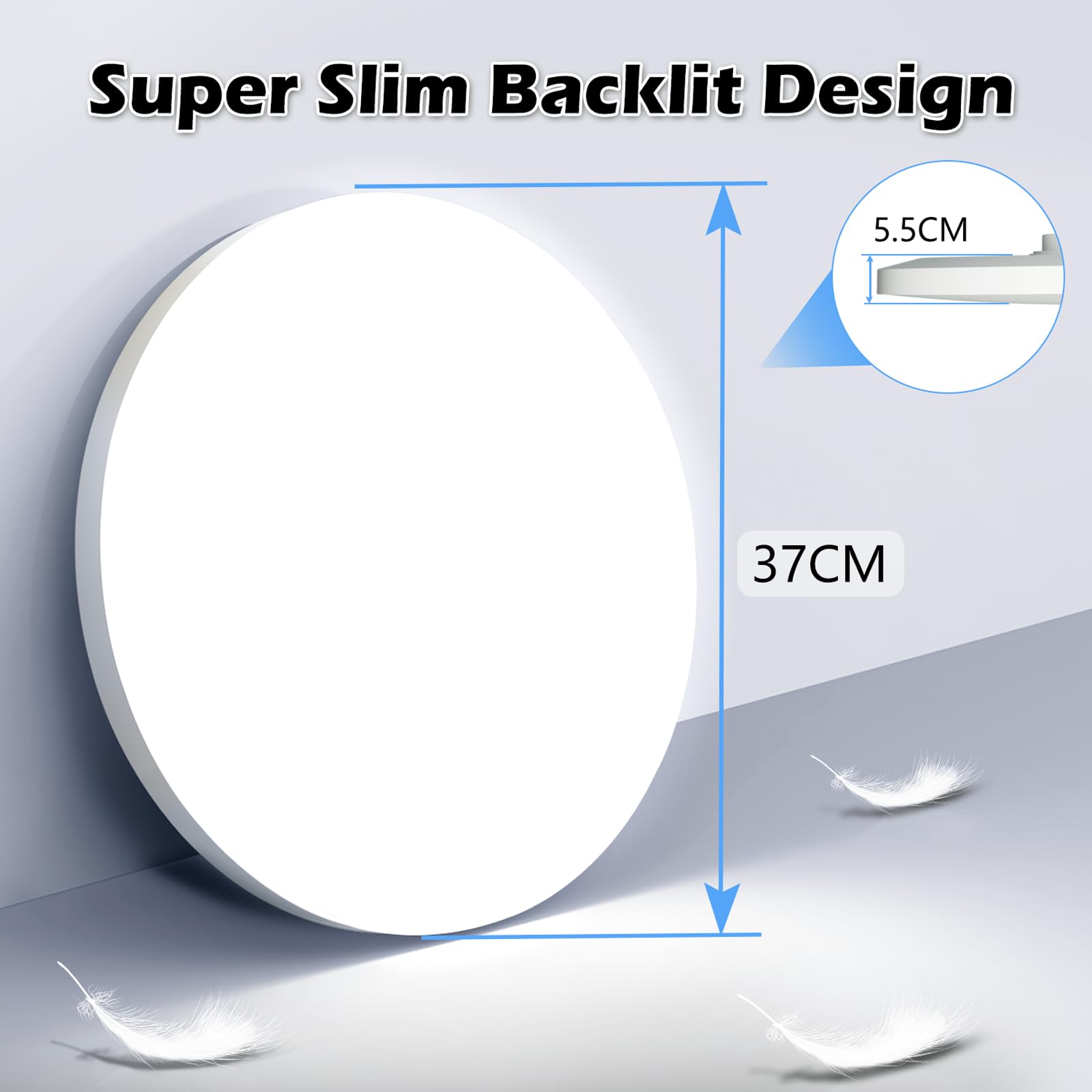 Plafoniera LED Soffitto 36W Lampada da Soffitto 6500K Plafoniera Bagno IP44 Impermeabile Ø37CM Rotonda Lampadario LED Moderna Luce Soffitto per Cameretta, Soggiorno, Cucina, Balcone, Corridoio