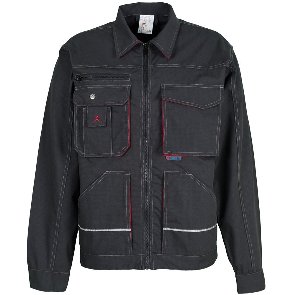 Planam 2810 Basalt taillierte Jacke - Farbe: Anthrazit/Rot - Größe: 56