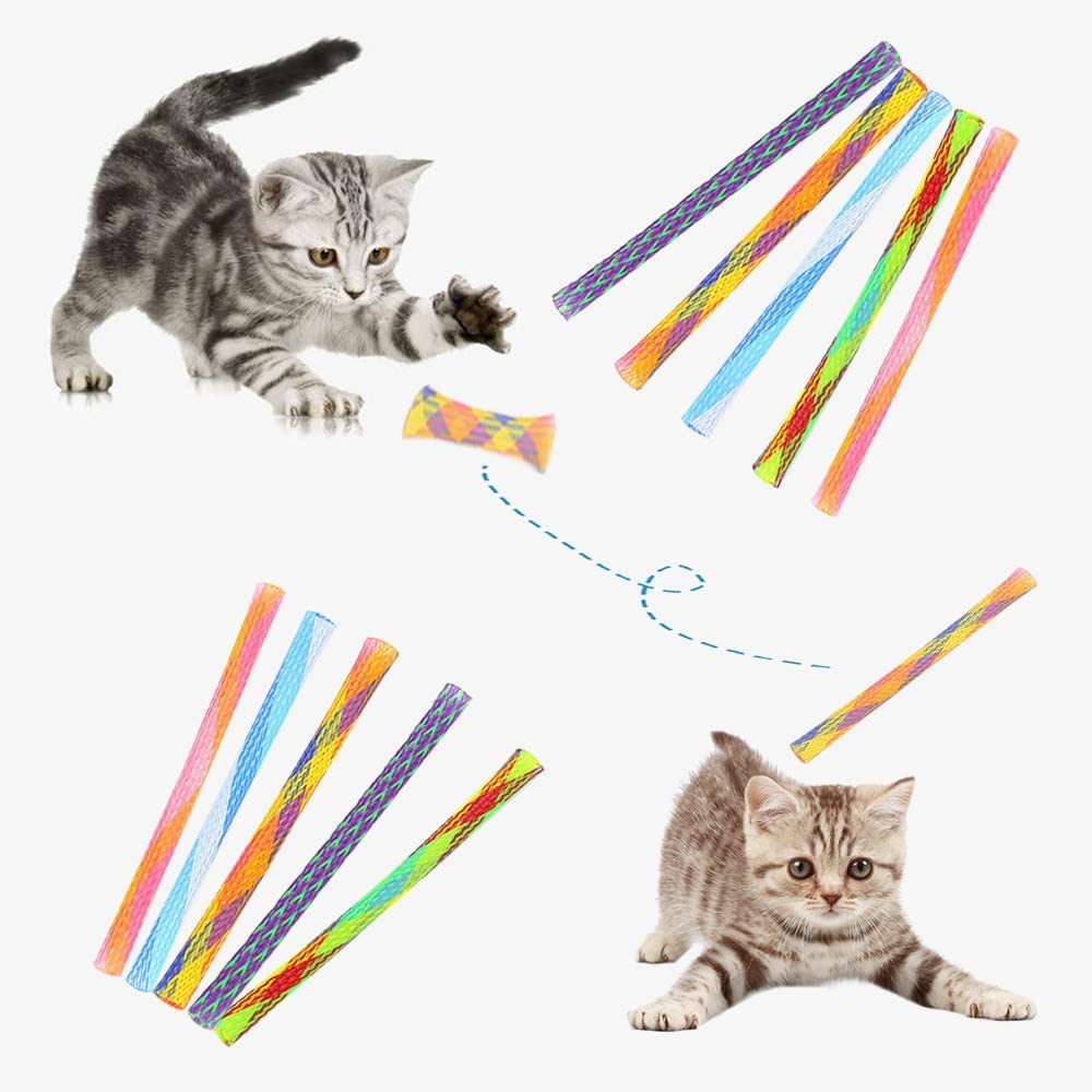 40er Set Katzenspielzeug Spiralen – Bunte Federspringer Für Aktive Katzen & Kätzchen