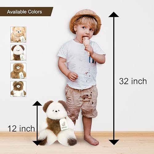 Miniatura 58 de Ositos de peluche suaves y tiernos de alpaca para bebé, 9 pulgadas, animal de peluche de alpaca premium hecho a mano en piel auténtica de Alpaka.