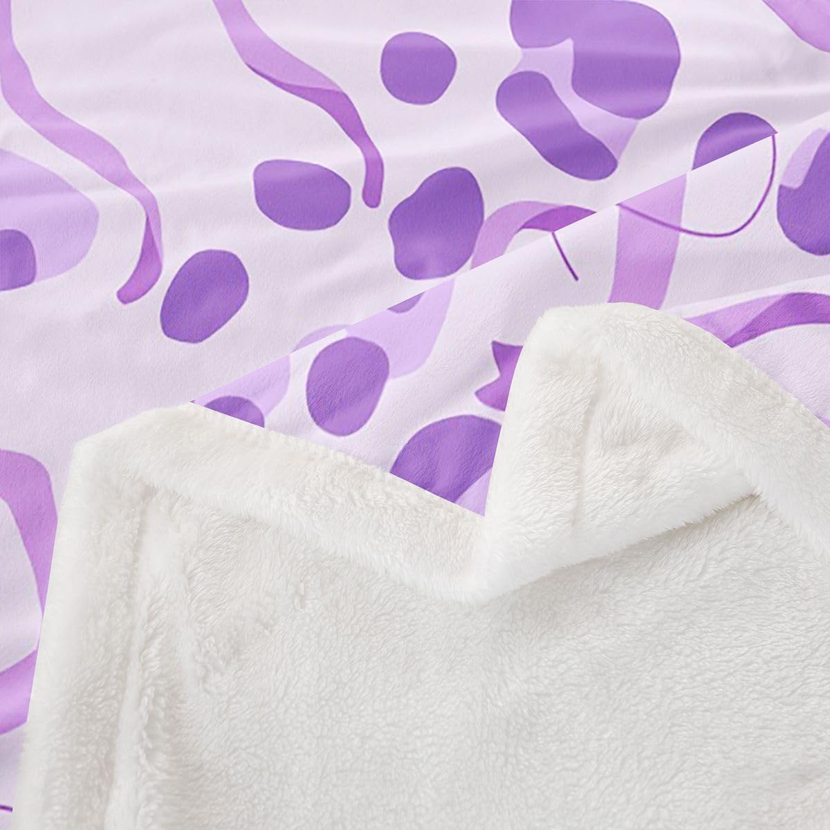 Feelyou Purple Bow Leopard Sherpa Blanket Plush Fuzzy Girls Bow Knot Fleece Throw Blanket Boys Girls Coquette Aesthetic for Bed Couch Chair Living Room Kawaii Princess Bedroom Decor Baby 30"x40" image 2