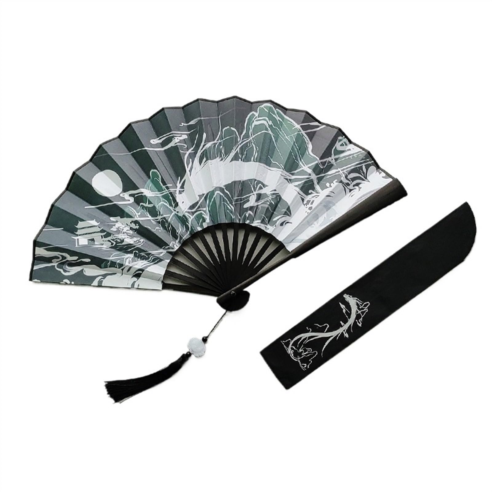 SXTYYH Folding Hand Fan, Classical Hanfu Summer Photograph, Men Women Chinese Japanese Style Crafts, Handheld Fan for Women Foldable(E)