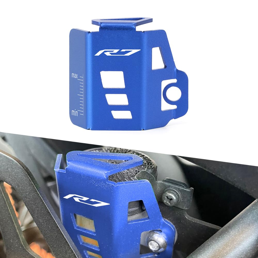 Modeer Kit d'accessoires de moto - Couvercle de protection pour réservoir de liquide de frein CNC pour YZF R7 (1999-2025) | Pièces de tuning yzf-r7 yzfr7 de qualité supérieure (bleu)