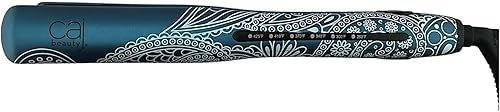 Miniatura 2 de CAJ Beauty Plancha de estilo abatible y doblada en cachemira de zafiro, tecnología Thermatru, peine de dientes flotantes de titanio de 1 pulgada,