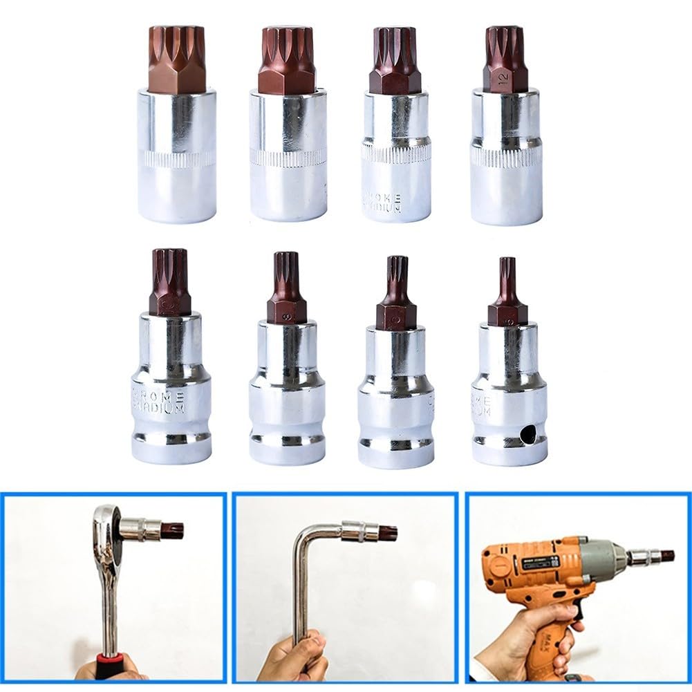 1 pezzo per cacciavite a testa Torx per bussole standard da 1/2 pollici, per varie applicazioni con viti Torx (14)