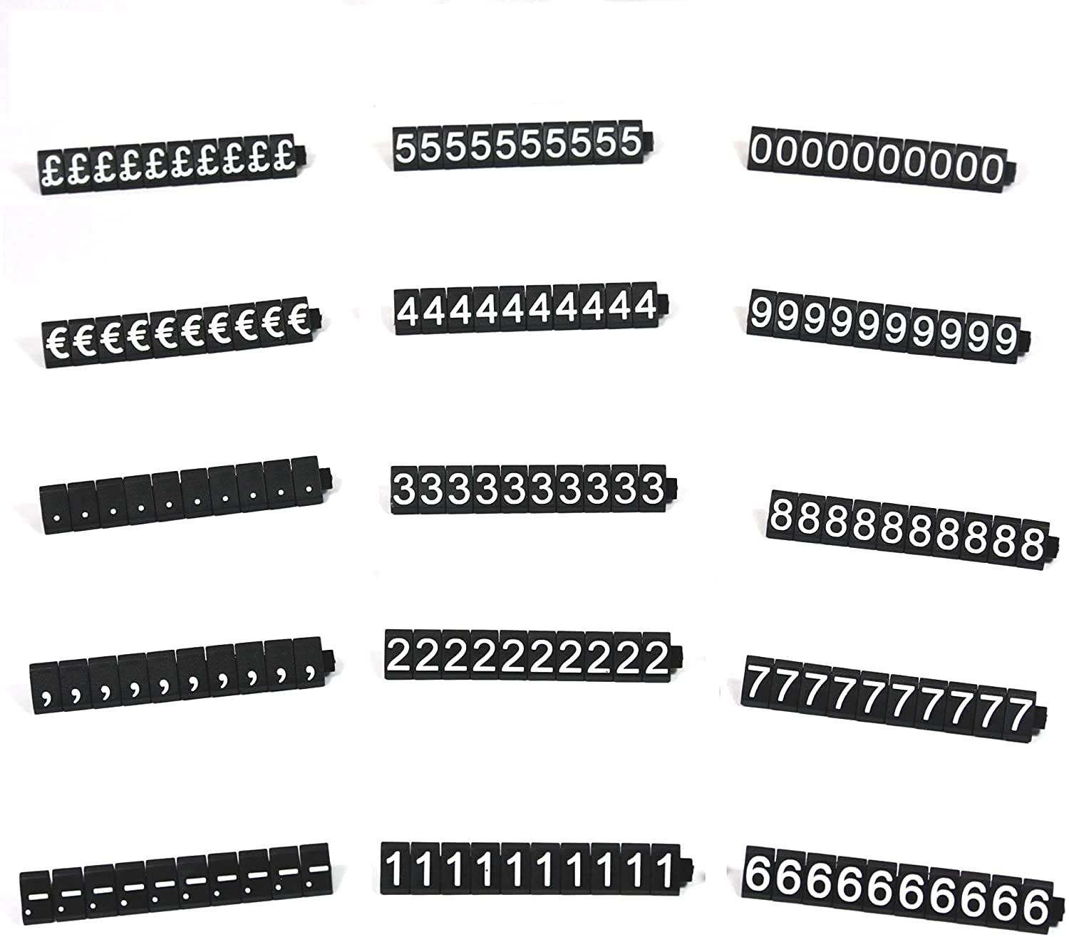 Étiquettes de prix Cubes d'affichage de prix Réglables Compteur de numéro Support Étiquette Prix de vente Blocs 170 Pièces pour Bijoux Anneau de surveillance Affichage Kit, Noir