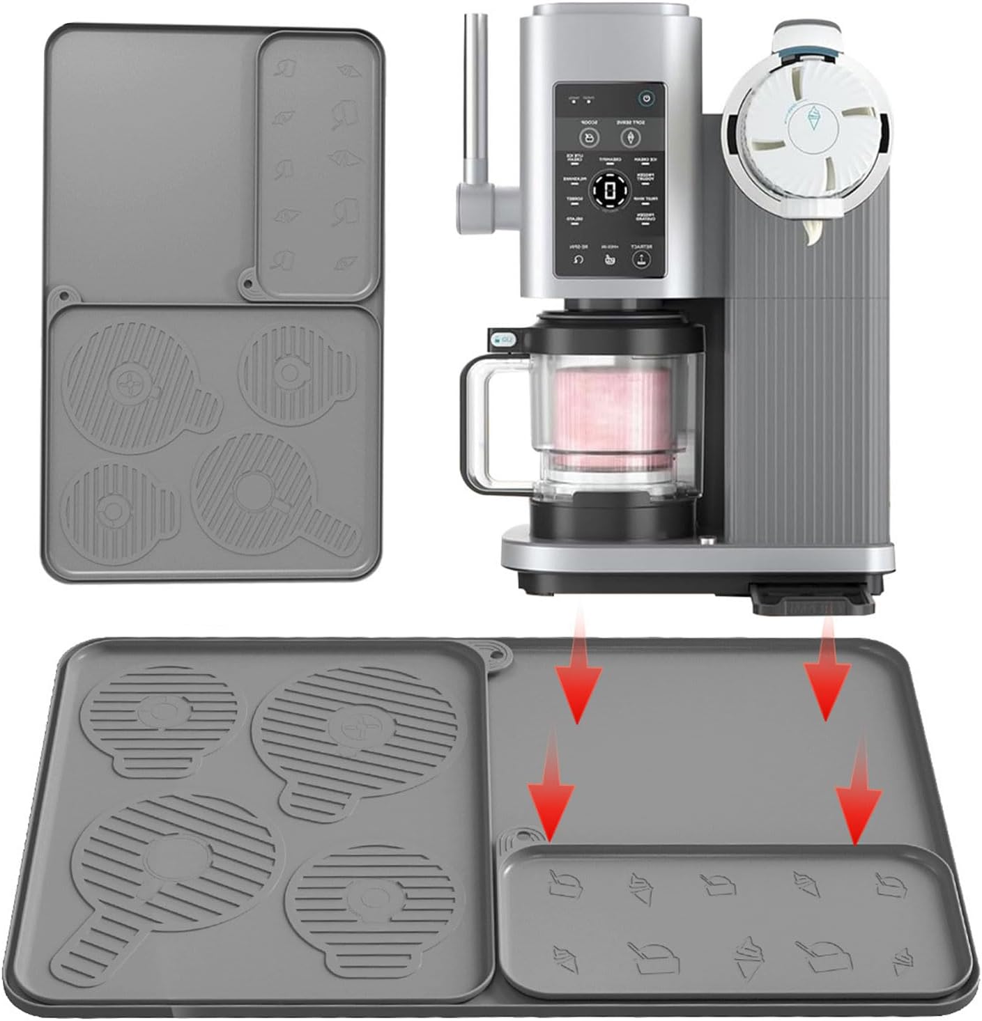 Pliable Silicone Drip Mat with Hanging Hole for Compact Storage Dishwasher Safe Not Slip Base for Kitchen Appliances Throb Imbiber