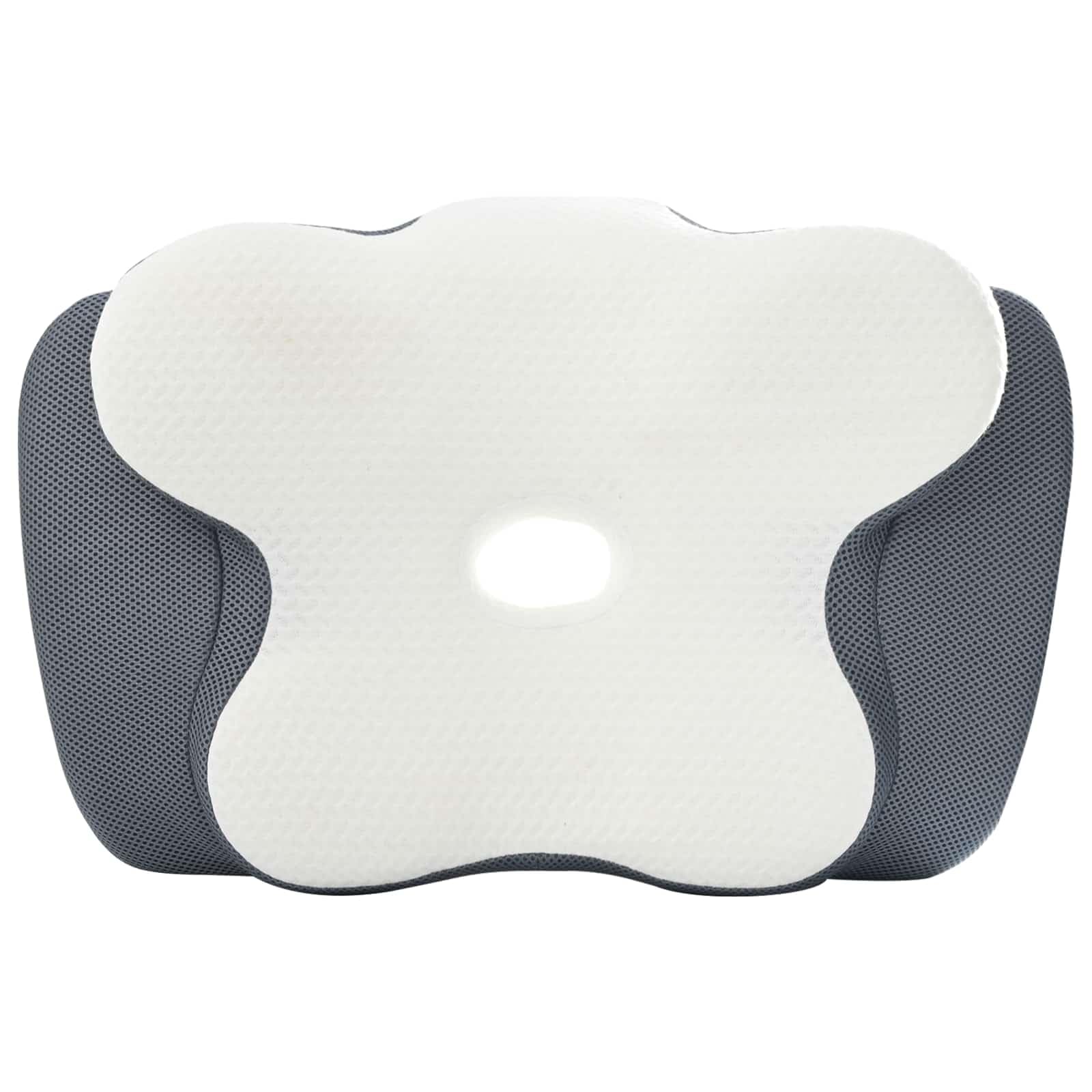 Almohada cervical blanca de espuma viscoelástica 58 x 37,5 x 12 cm, almohada ergonómica con espuma viscoelástica transpirable y funda lavable a máquina para aliviar el dolor de cuello y