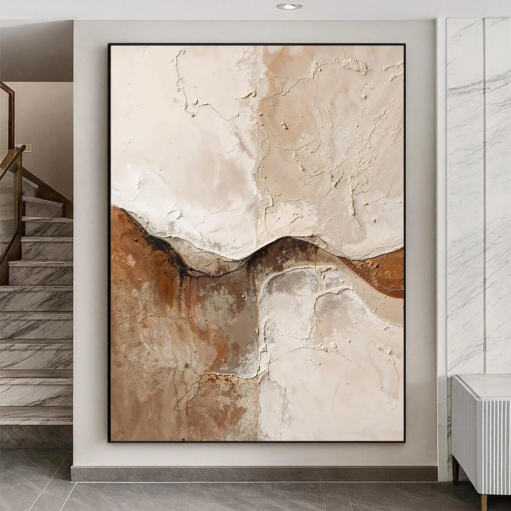 LTjiajuypd Abstract Japandi Wall Art Canvas Prints Poster Neutral Beige Wabi Sabi Minimalist, Modern Home Living Room Decor(60x80CM/Frameless)