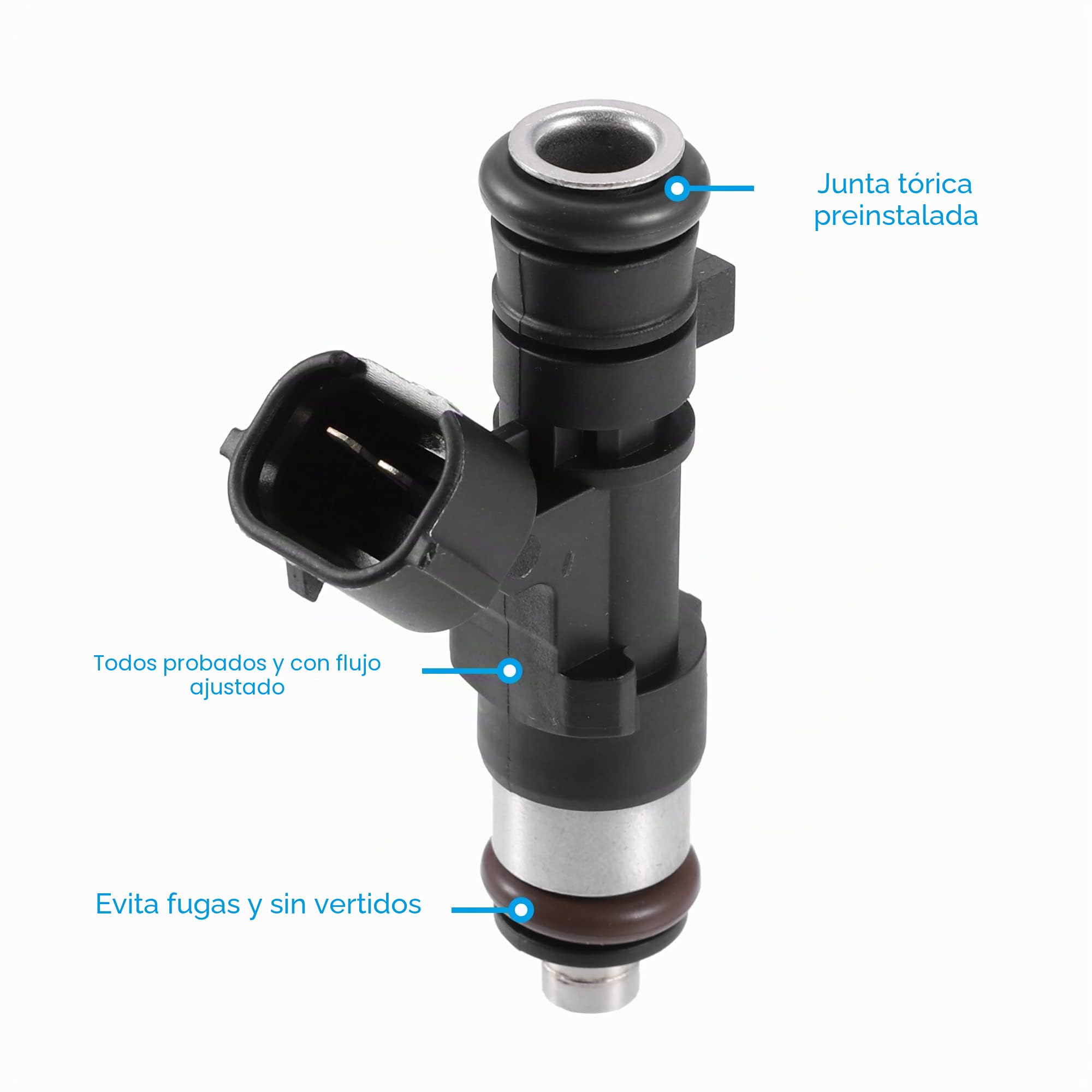 A ABSOPRO 4Uds Inyector De Combustible Para Citroen Berlingo 1.6L 00-11