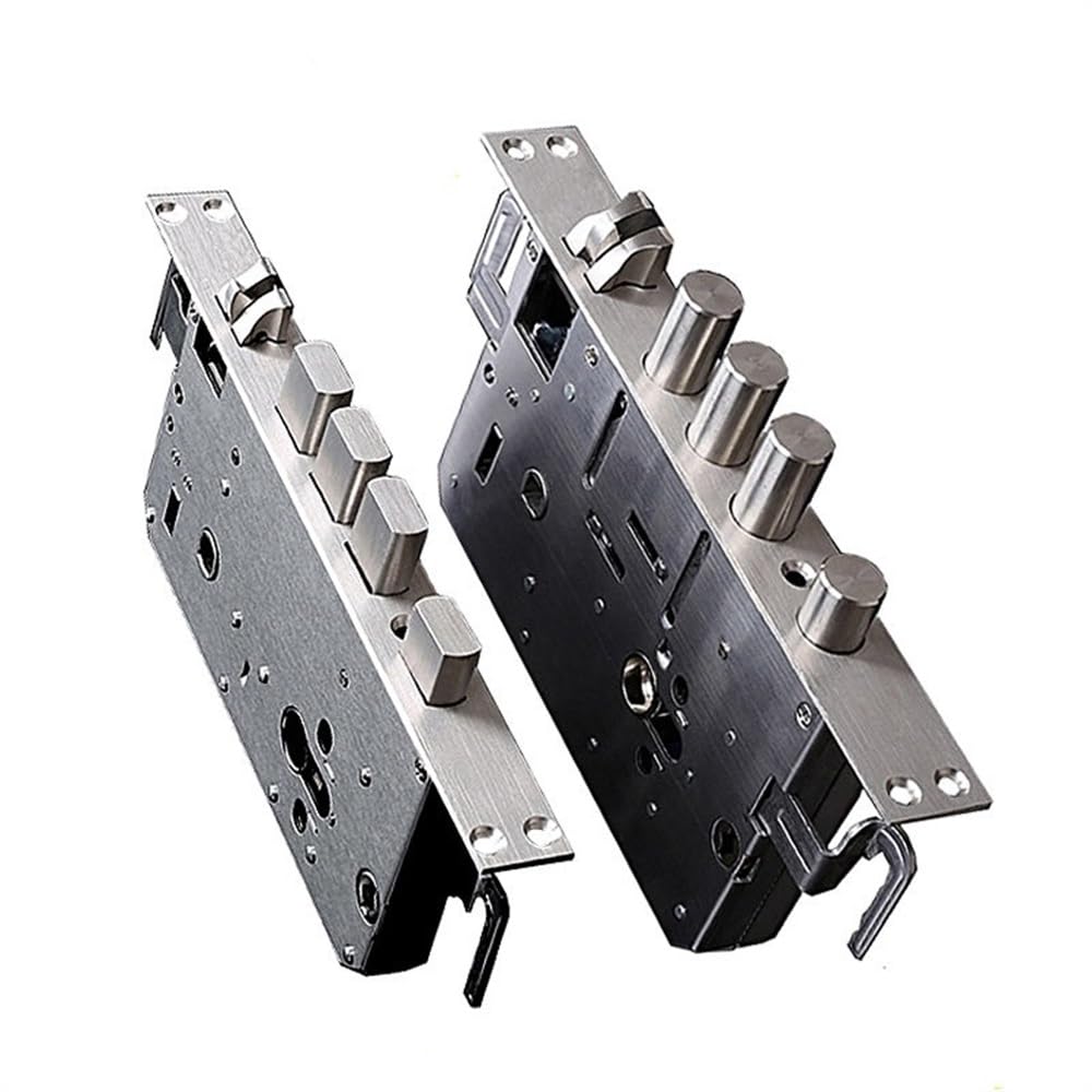 Door Lock Gearbox 1 Pcs 6068, 304stainless Steel Security Door Lock Body,Silent Tongue,Mechanical and Accessories(30x240 Body,with Hook)