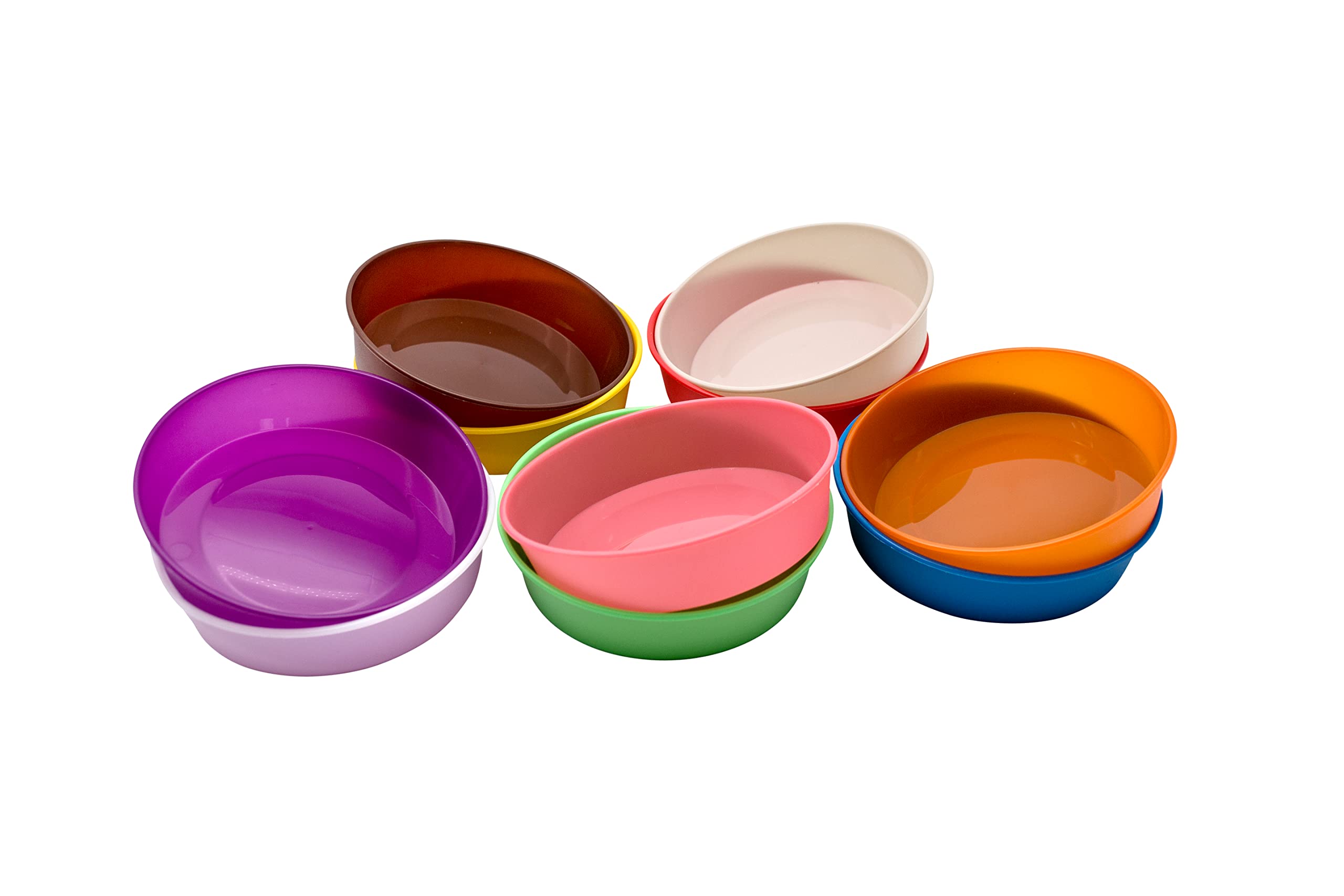 Craftplay Art Accessories | Strong Plastic Bowls | Pack of 10 Assorted Colours | Use for Paint, Sand, Glitter, Counting, Sorting & organizing