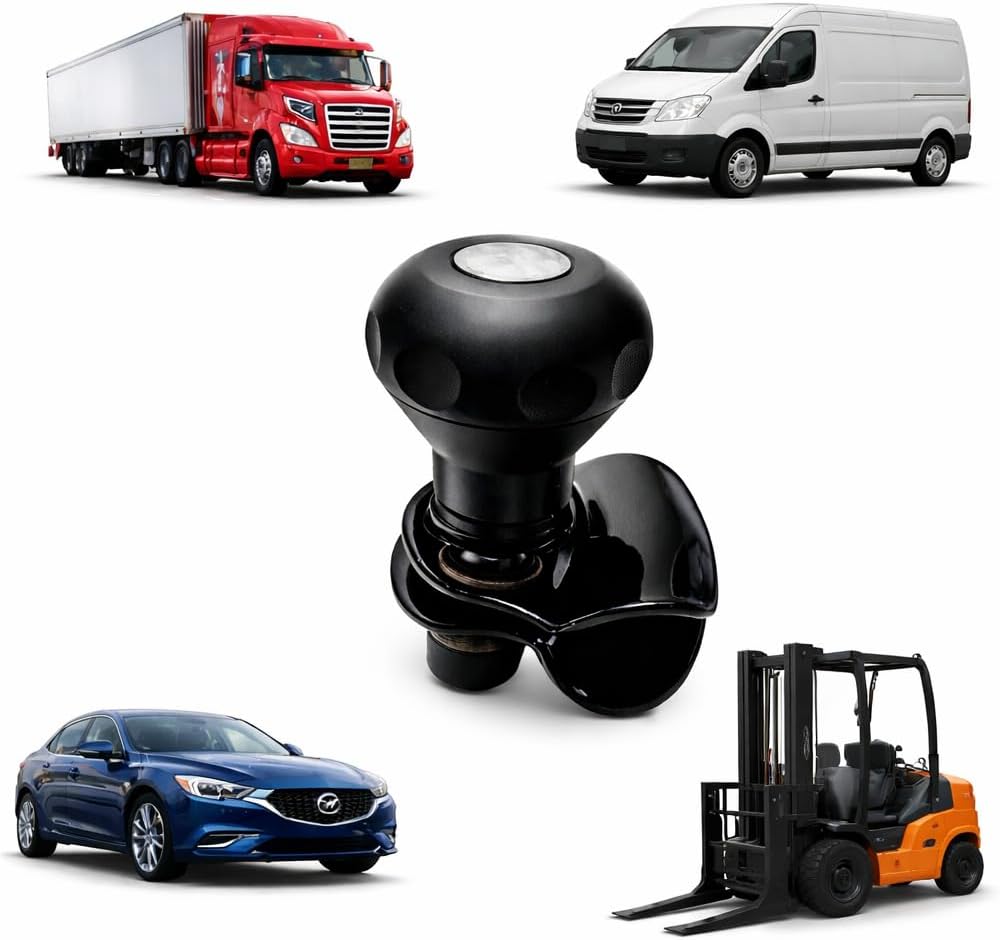 Steering Wheel Spinner Knob - Universal Heavy-Duty Suicide Knob for Cars, Trucks, Vans, Forklifts, Boats Disabled Drivers - Quick Release Steering Assist