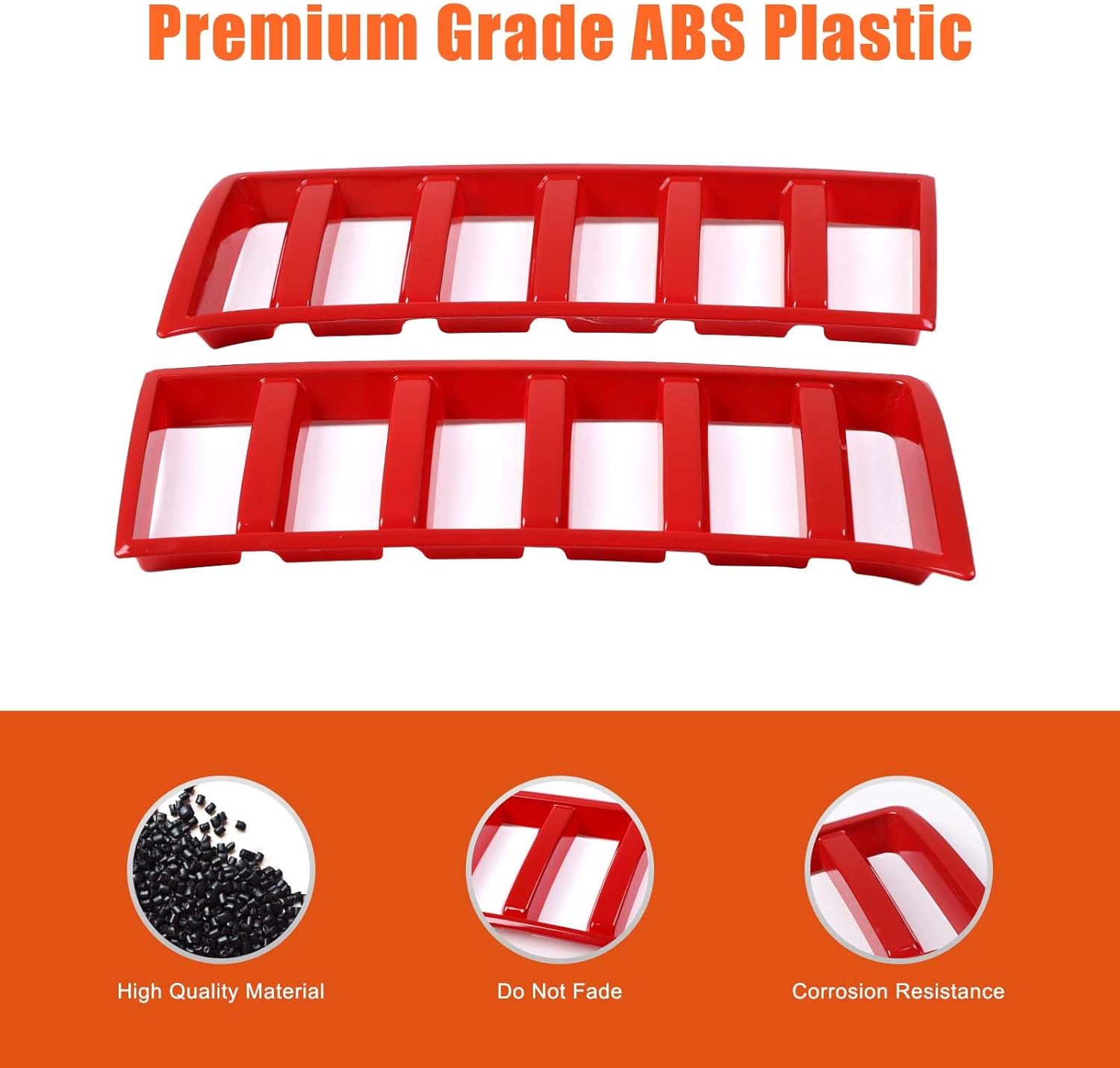 Front Bumper Grille Air Vent Frame Cover Trim Compatible with Toyota Tundra 2022-2025, Car Decoration Accessories Fog Lamp Grill Cover Trim (Red)