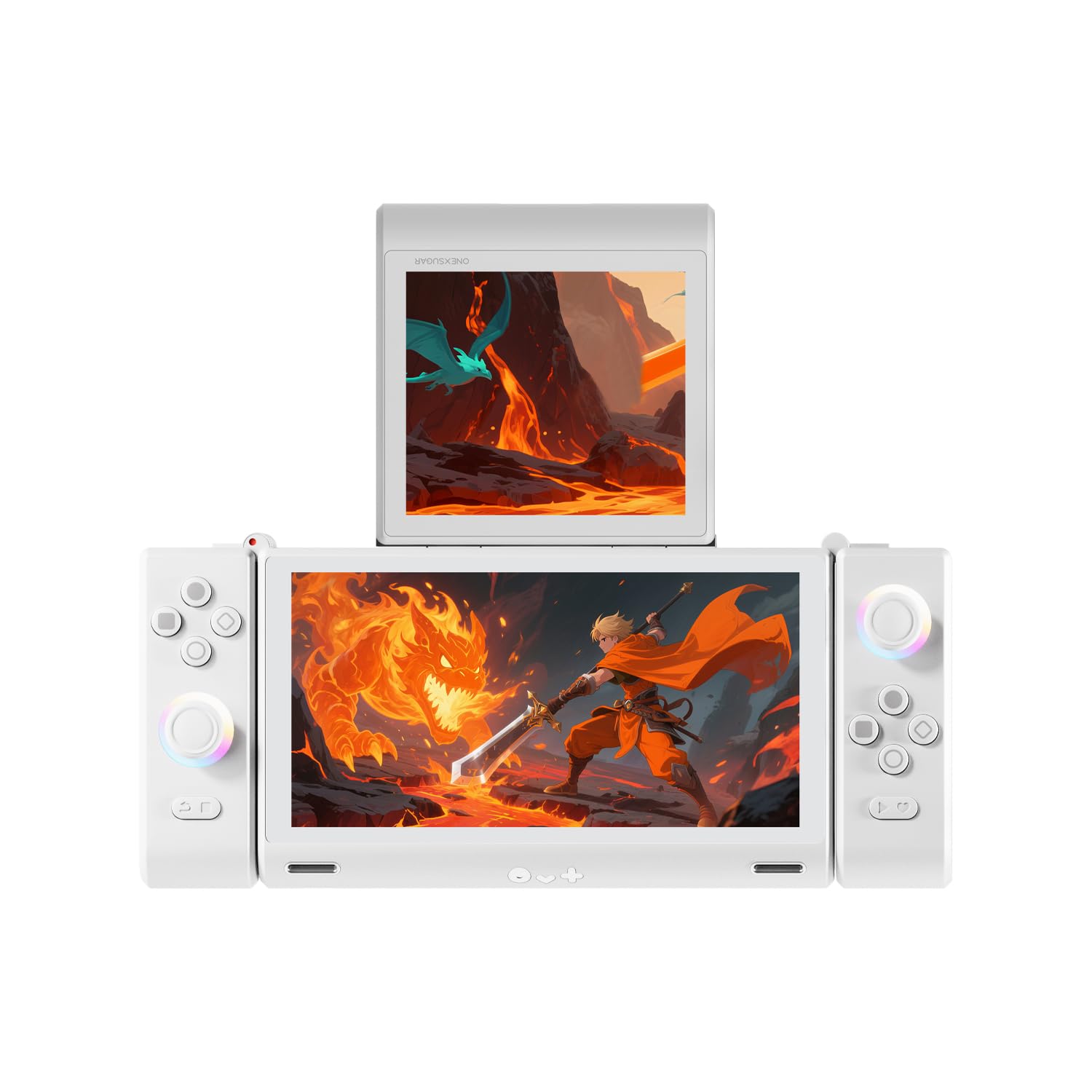Cutesliving ONEXSUGAR Sugar 1 Console portatile a doppio schermo con Snapdragon G3 Gen 3, Android 14, display OLED da 6,0" e 4,9", joystick effetto Hall, 16 GB di RAM, 512 GB di memoria (bianco)