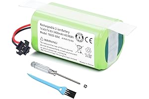 3400mAh Li-ion Battery Replacement for Eufy/Ecovacs/Goovi/Tesvor Robot Vacuum Cleaners