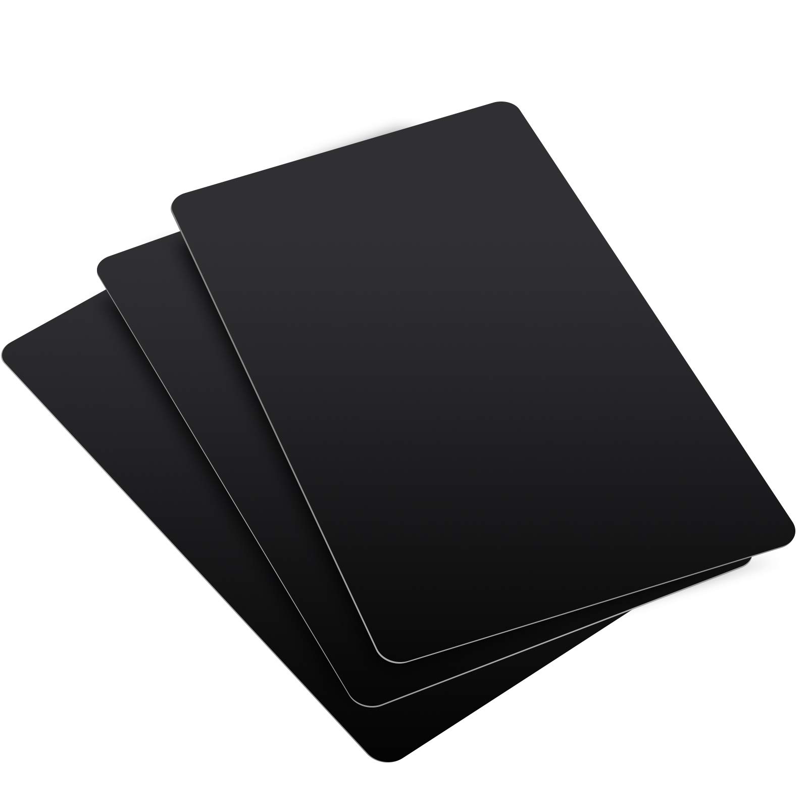 FAATCOI 100 tarjetas de visita de metal en blanco, tarjetas de grabado láser de aluminio Material en blanco para tarjeta de felicitación de cliente DIY tarjetas de regalo, negro