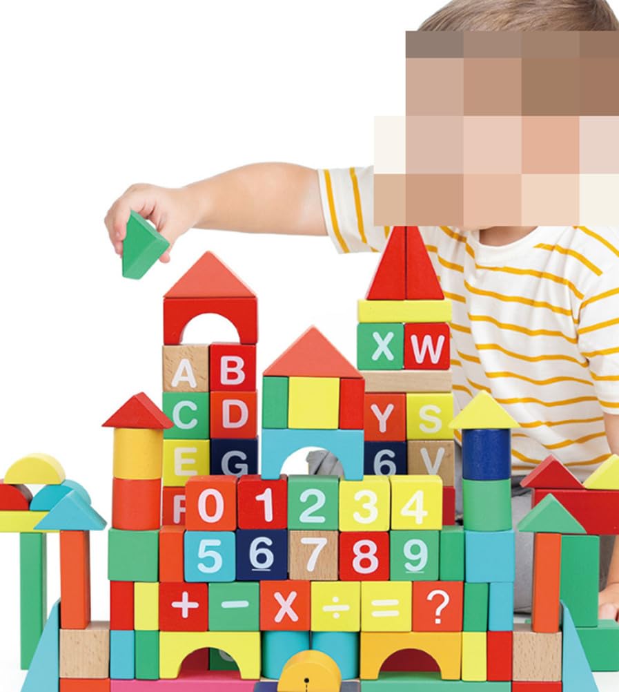 Blocchi da Costruzione con Numeri e Lettere, Blocchi Creativi Impilabili | Grandi Blocchi di Particelle, Giocattolo Cognitivo, Giocattolo per l'Apprendimento dei Numeri