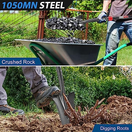 HANTOP Drain Spade Shovel - Trenching, Transplanting, Narrow, Serrated for Digging, 44 Inches