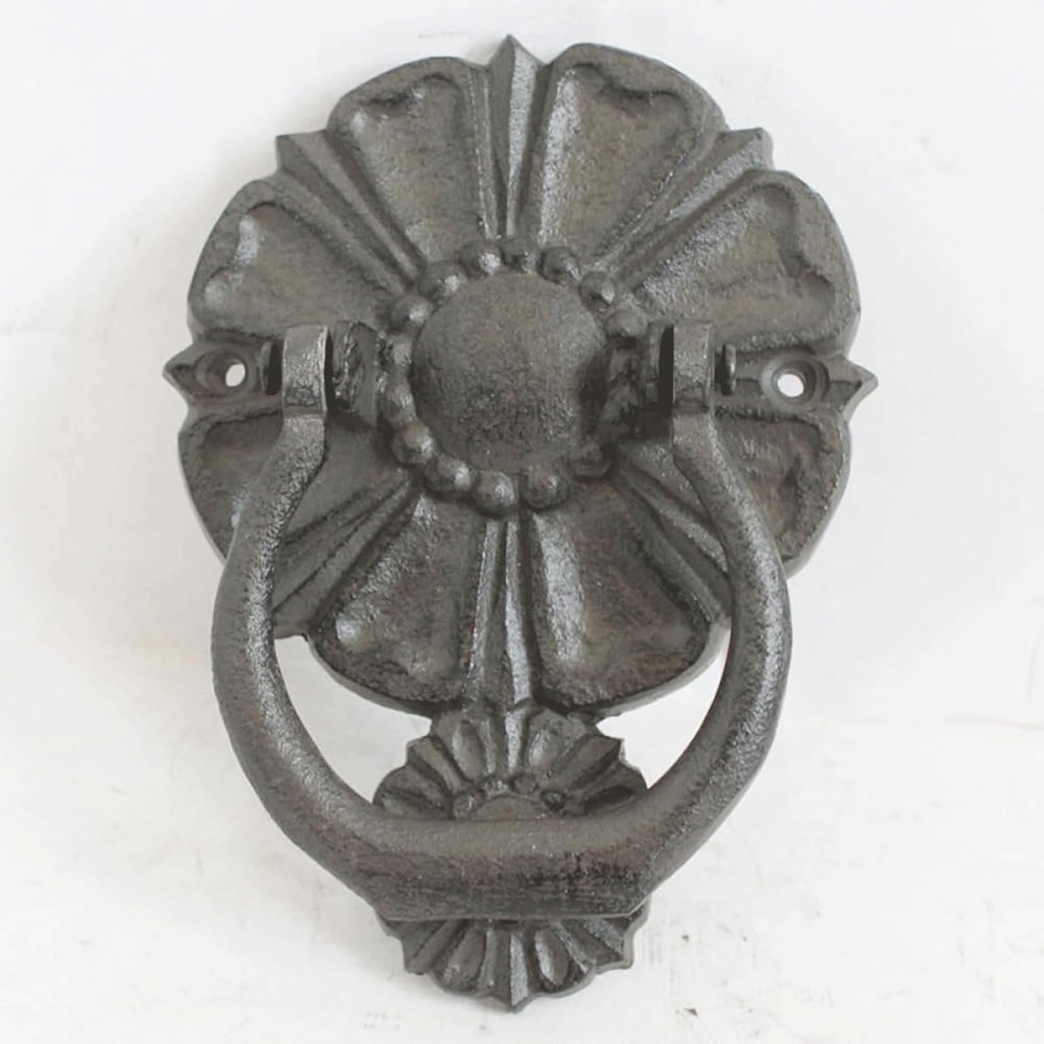 Rieort Door Knocker Cast Iron Door Knocker Eight-Petal Flower Shape Door Knock for Front Door Knockers Retro Garden Courtyard Door Handle Unique