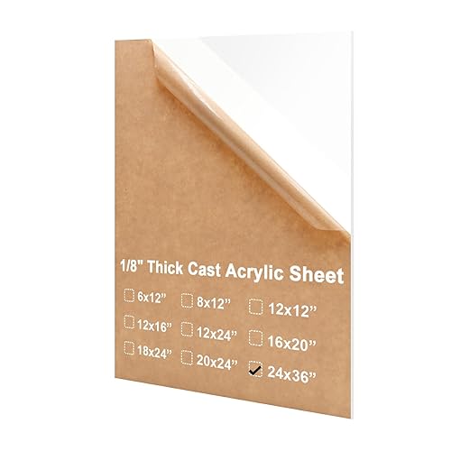 Miniatura 40 de KINLINK Láminas de plexiglás 6x12 de 1/8 pulgada de grosor - Lámina de acrílico negro fundido de 3mm, lámina de plástico policarbonato