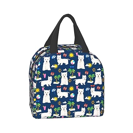 Beach Summer Tropical Insulated Lunch Bag Women Cooler Tote Box Leakproof Reusable Girls Lunchbag for Office Work School Picnic Portable