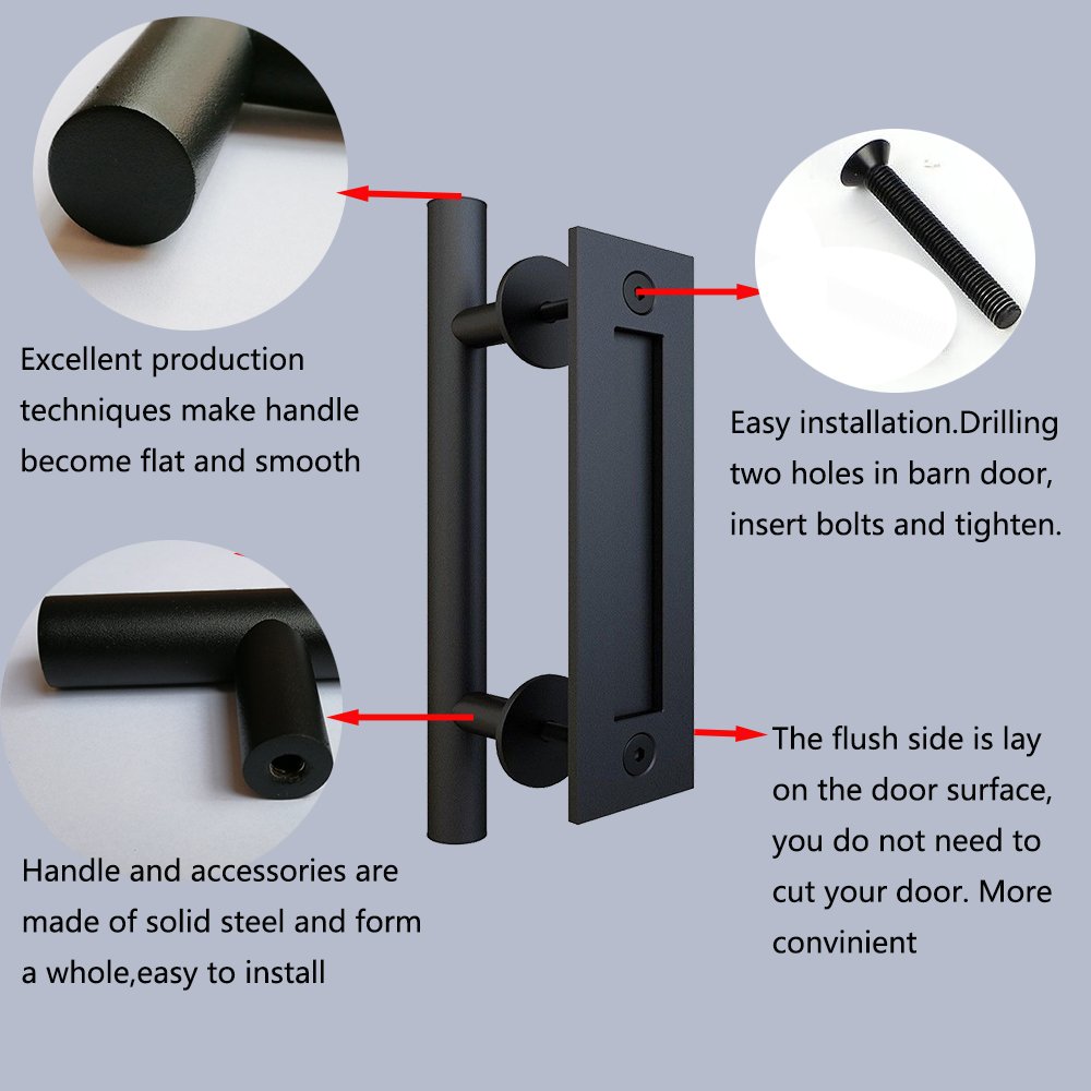 Hetai Sliding Door Pulls Handle for Barn Door Pull and Flush Door