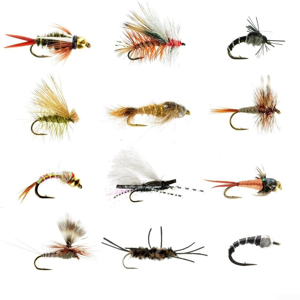 Lot de 88 leurres de pêche à la mouche pour truite