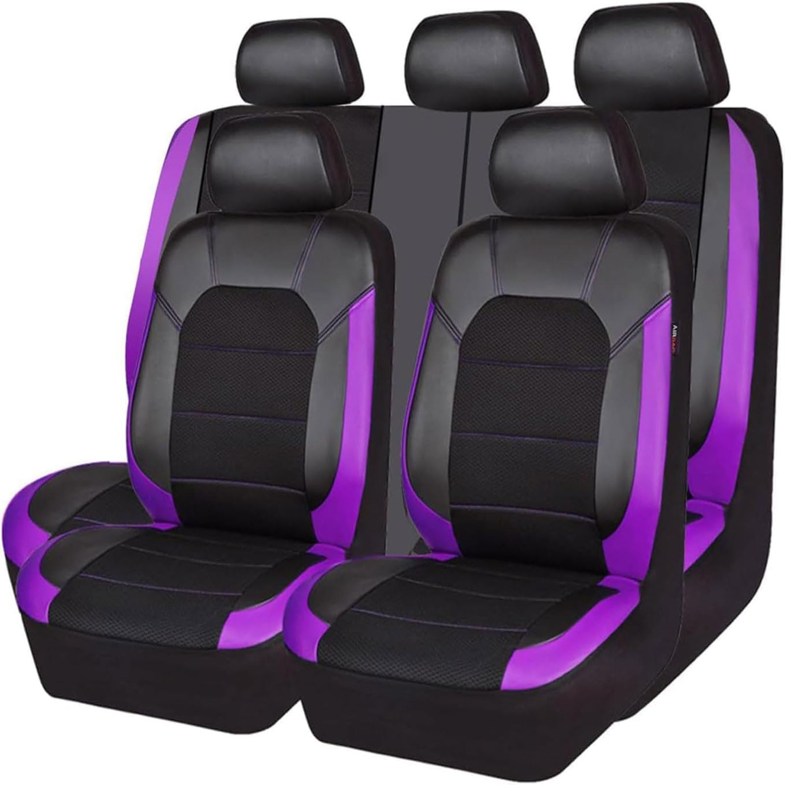 9 Stück Sitzbezüge Auto für VW Polo V (6R, 6C) 2011 2012 2013 2014 2015 2016 2017 2018, Auto Sitzbezüge Bequem Wasserdicht Atmungsaktiv Innenraum Zubehör,Purple