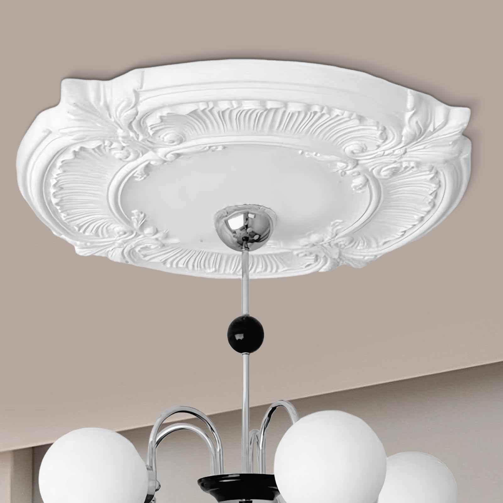 Rosetón de techo de poliuretano para iluminación, medallón decorativo para techos, placa de cubierta para lámparas, ventiladores, pantallas de lámparas, decoración redonda, 305mm OD X 87mm ID