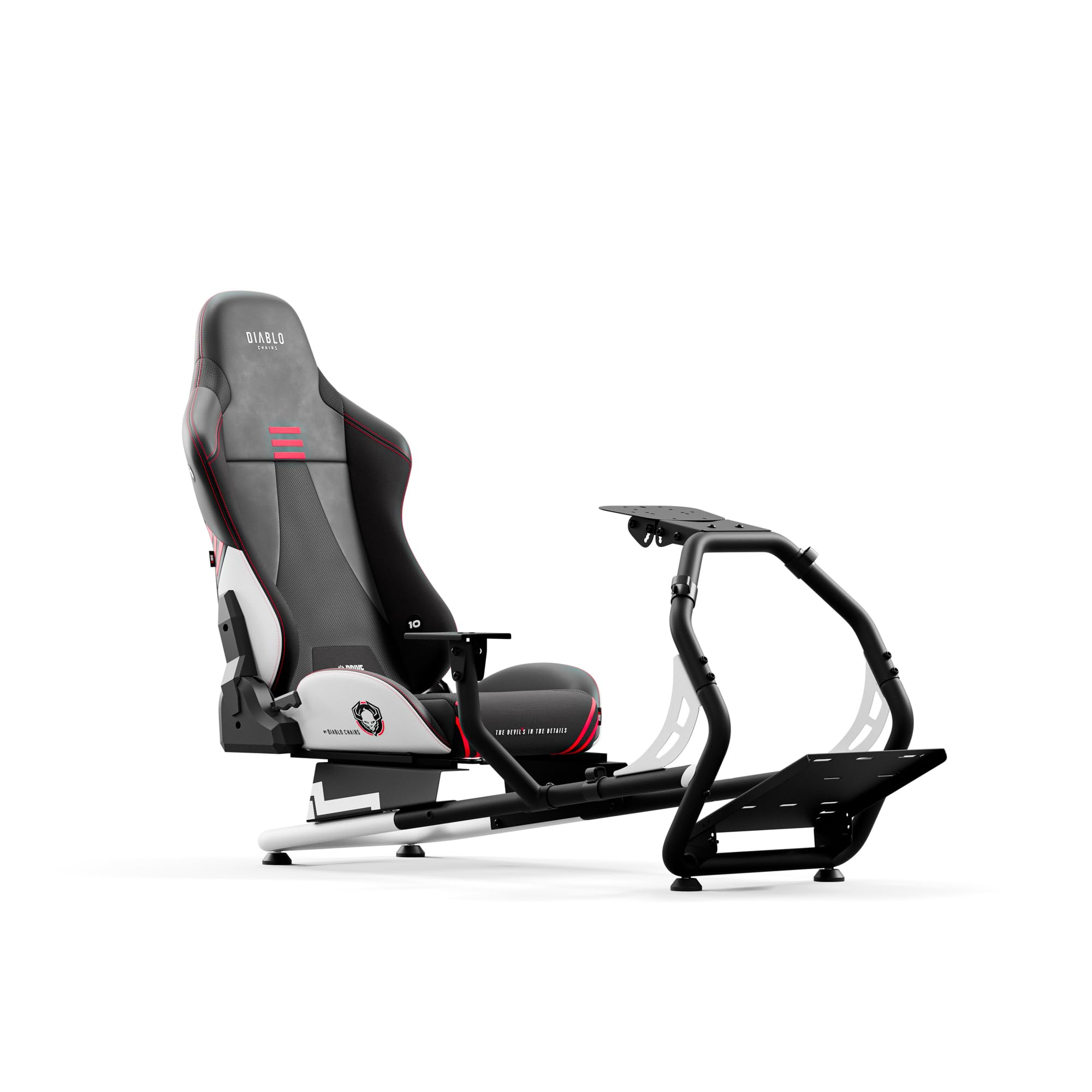 Diablo Sim Racing Simulator Cockpit X-​Drive - Sedile Gaming Simulatore con Sedile e Schienale Regolabili - Cockpit Compatibile con Vari Volanti e Pedali - Supporto per Cavi, Piedini Antiscivolo