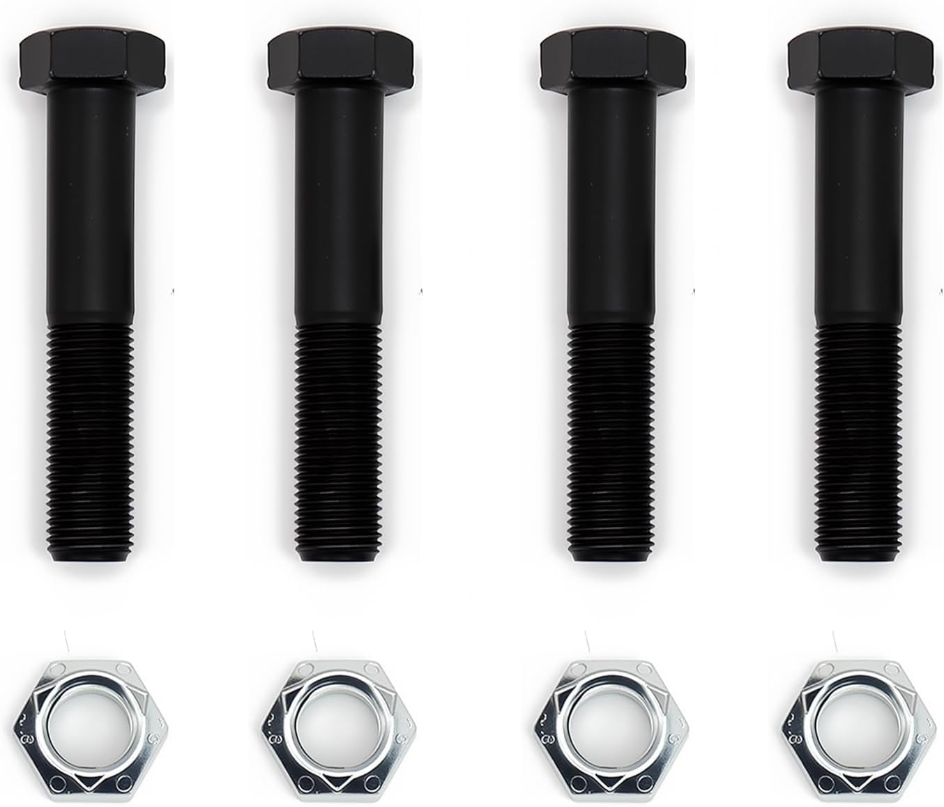 4 Set Of 9/16" -18 X 3" Trailer Leaf Spring Shackle Bolts with Lock Nuts fit for 1-3/4” Wide Leaf Spring & Double Eye Leaf Springs, for 2,000lb and 3,500lb Axles