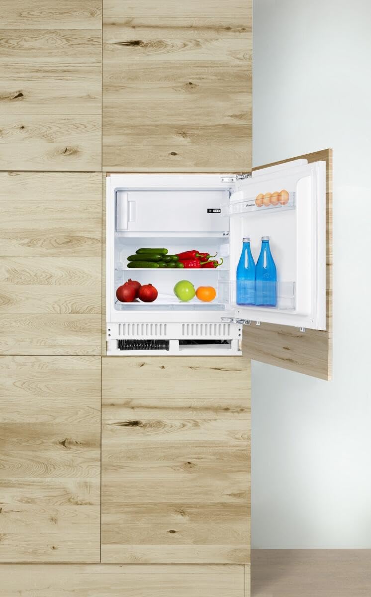 Amica Unterbau‑Kühlschrank mit Gefrierfach Festtür‑Technik 820 mm Nische elektronische Steuerung Inverter‑Motor Supergefrierfunktion 82,5 x 59,6 x 55,5 cm – Einbaukuehlschrank