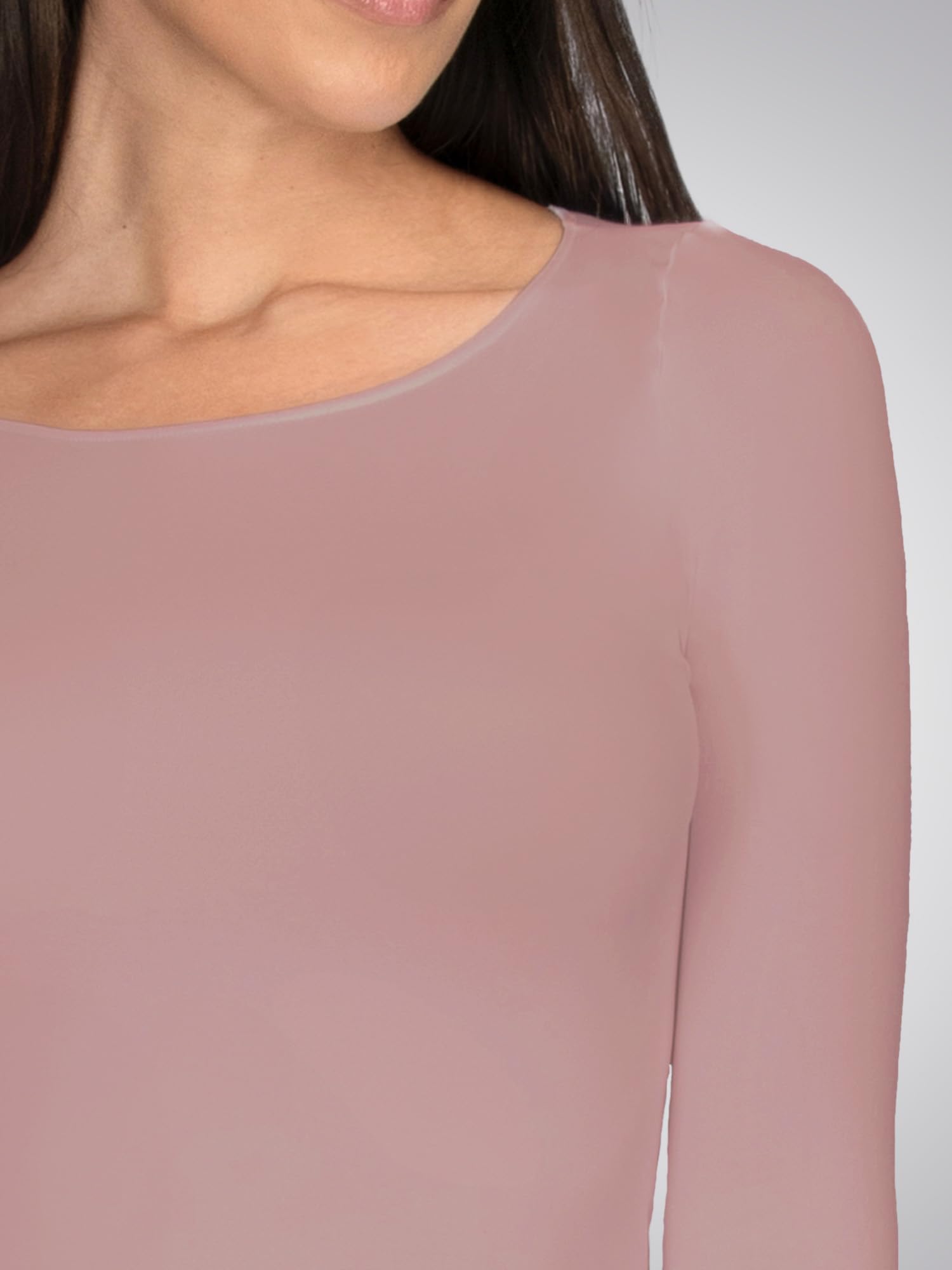 Maglia in Cashmere e Modal, T-Shirt Maniche Lunghe con Girocollo, Calda e Morbida
