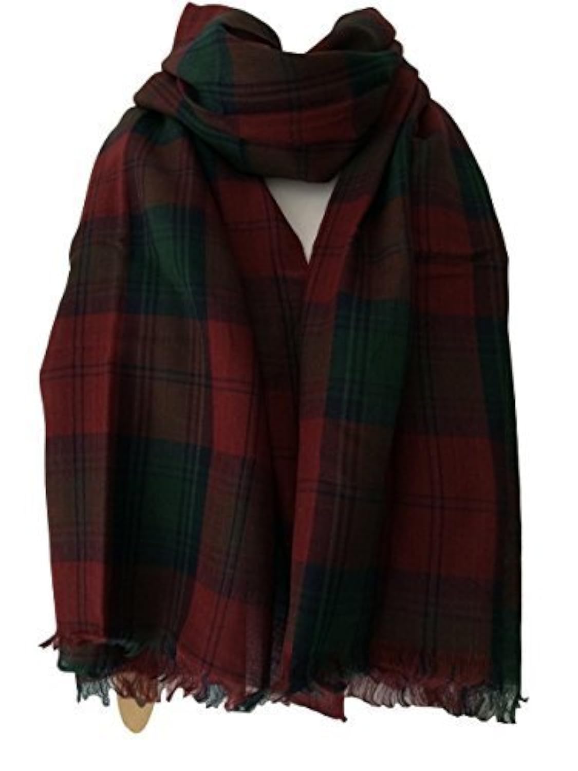 Purple Possum Women's Red, Green Purple Possum® Tartan Scarf Red Green Shawl Mens Fair Trade Cotton Checked Scarf, Fair Trade Plaid Wrap