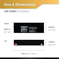Vista 3 de Batería recargable AGM VRLA de 12V 2.3Ah – Reemplazo para sistemas de alarma, paneles de incendios e iluminación de emergencia – 12 voltios 2.3