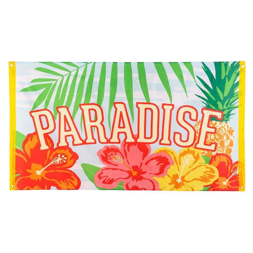 Boland 52489 Bandiera Paradise Hawaii – 90x150 Cm, Poliestere, Decorazione Per Feste A Tema Tropicale
