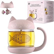 O³ Tea Cup with Fish Infuser, Infusion Cup | French Packaging, 250 ml (Pink)
