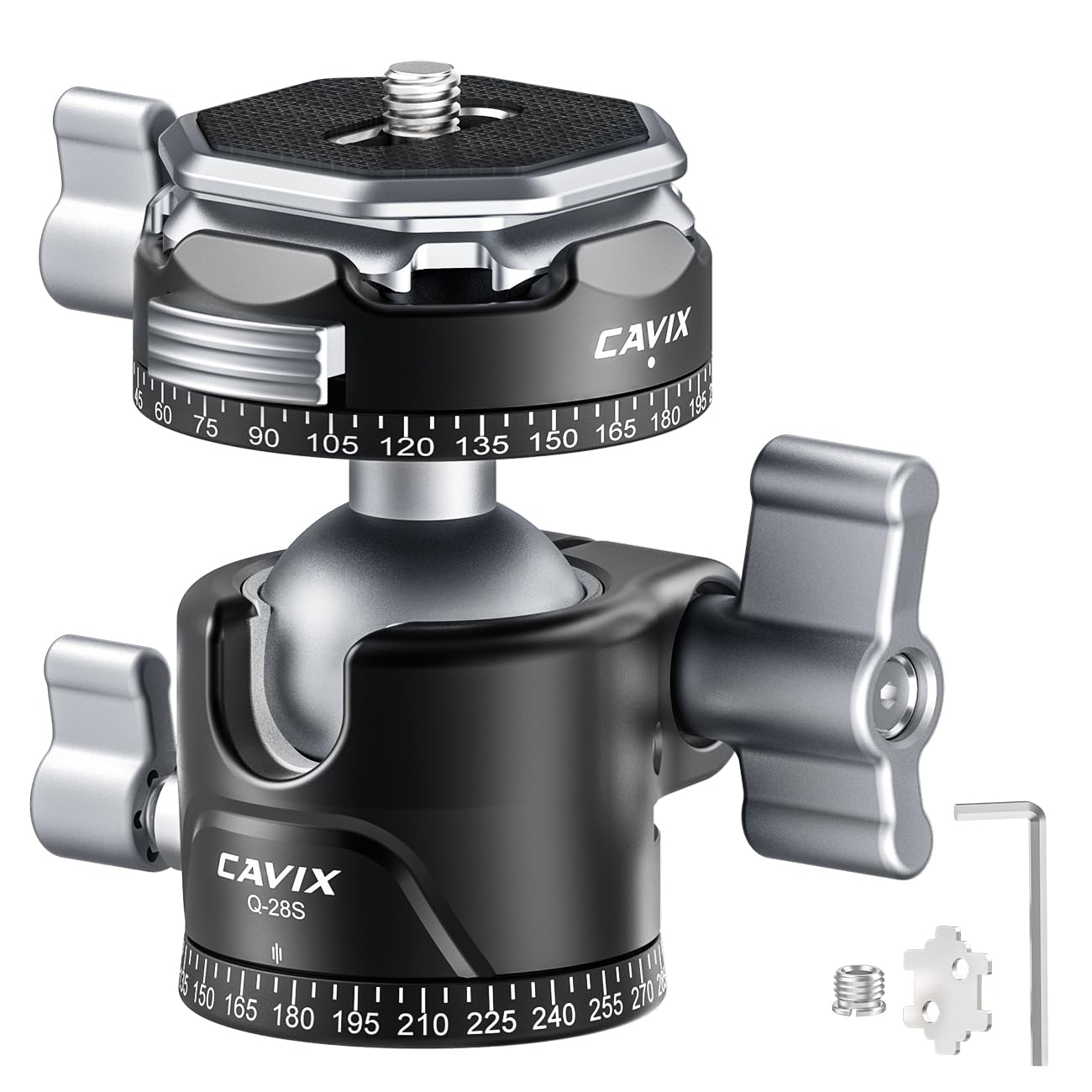 Ball Head, Tripod Ball Head Mount 1/4" & 3/8" with Arca Quick Release Plate, 360° Rotatin…