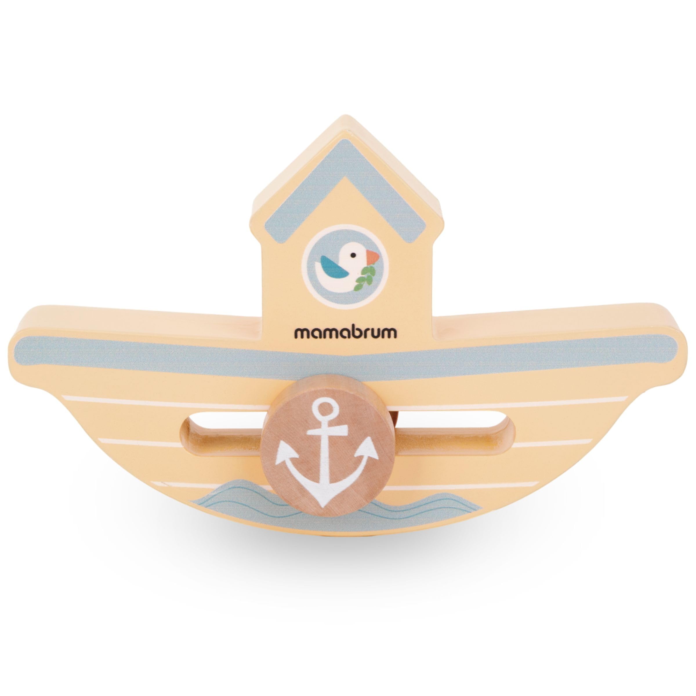 mamabrum, Bateau en équilibre - Jeu d'adresse en Bois, Reconnaissance des Animaux, Coordination de la Vision et des mouvements, empilage d'animaux sur Un Bateau en Bois, Jeu d'équilibre pour Enfants